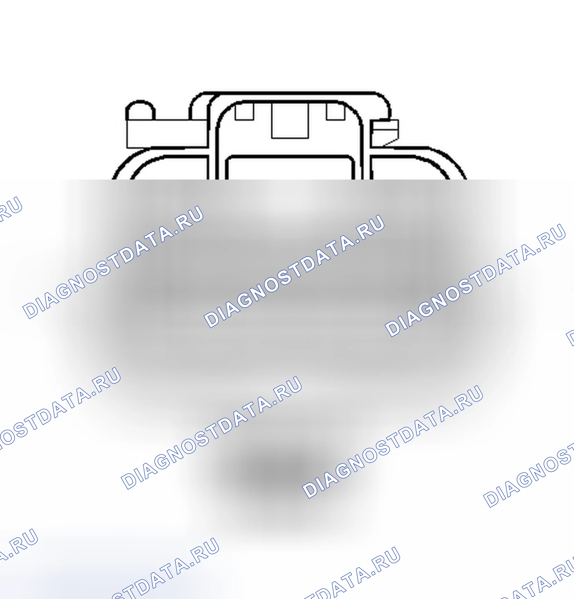 Рис. 53: Вид с торца разъема датчика детонации. Dodge Dakota III
