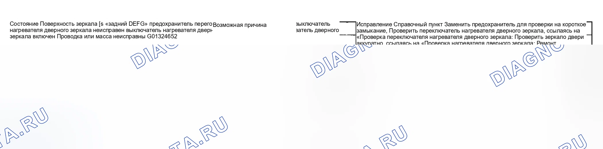 Рис. 64: Диагностика симптомов обогревателя дверного зеркала. Suzuki Grand Vitara I рестайлинг