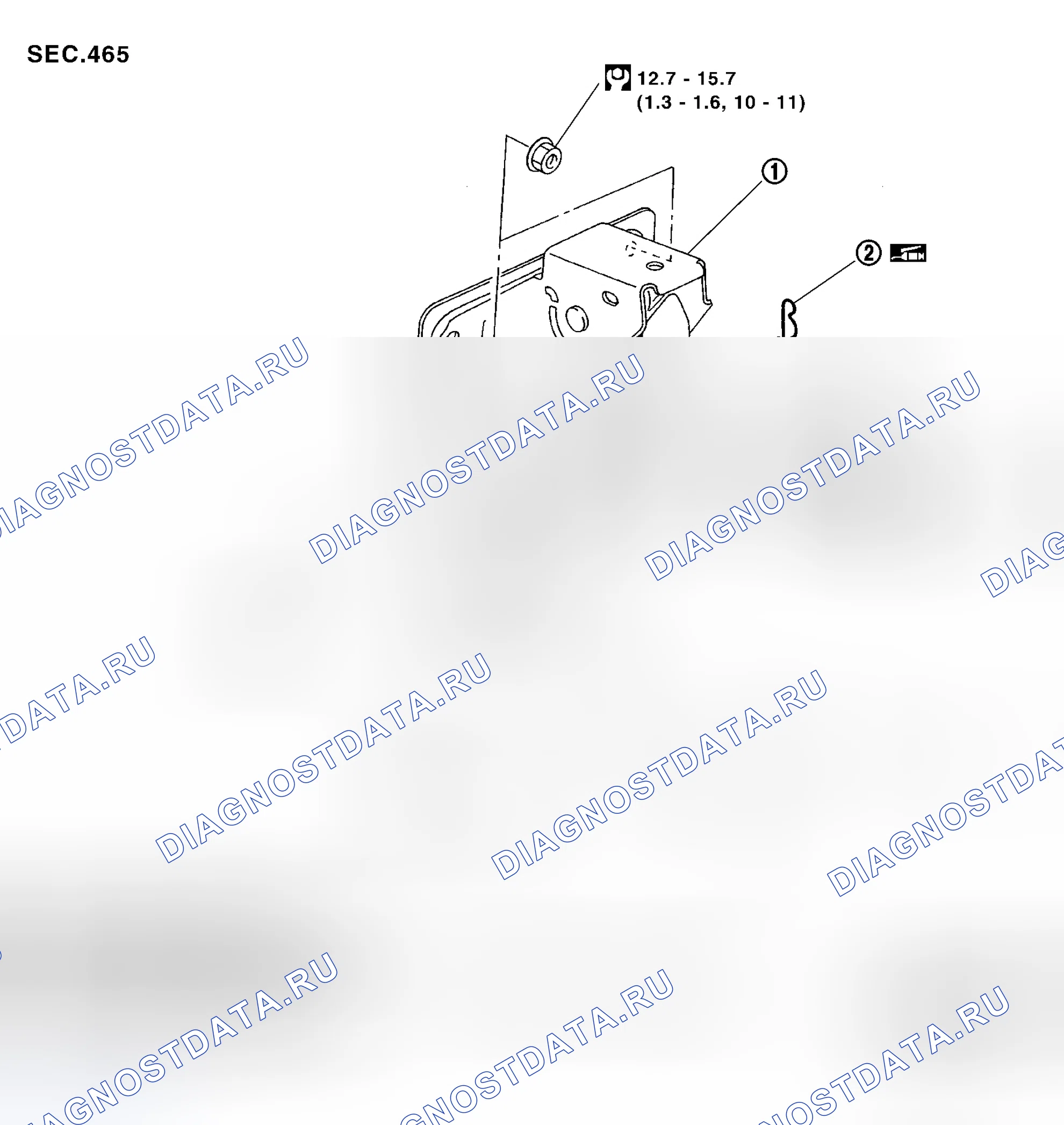 Рис. 4: РАСПОЛОЖЕНИЕ КОМПОНЕНТОВ (НЕ ДЛЯ РЕГУЛИРУЕМОЙ ПЕДАЛИ). Nissan Murano Z50