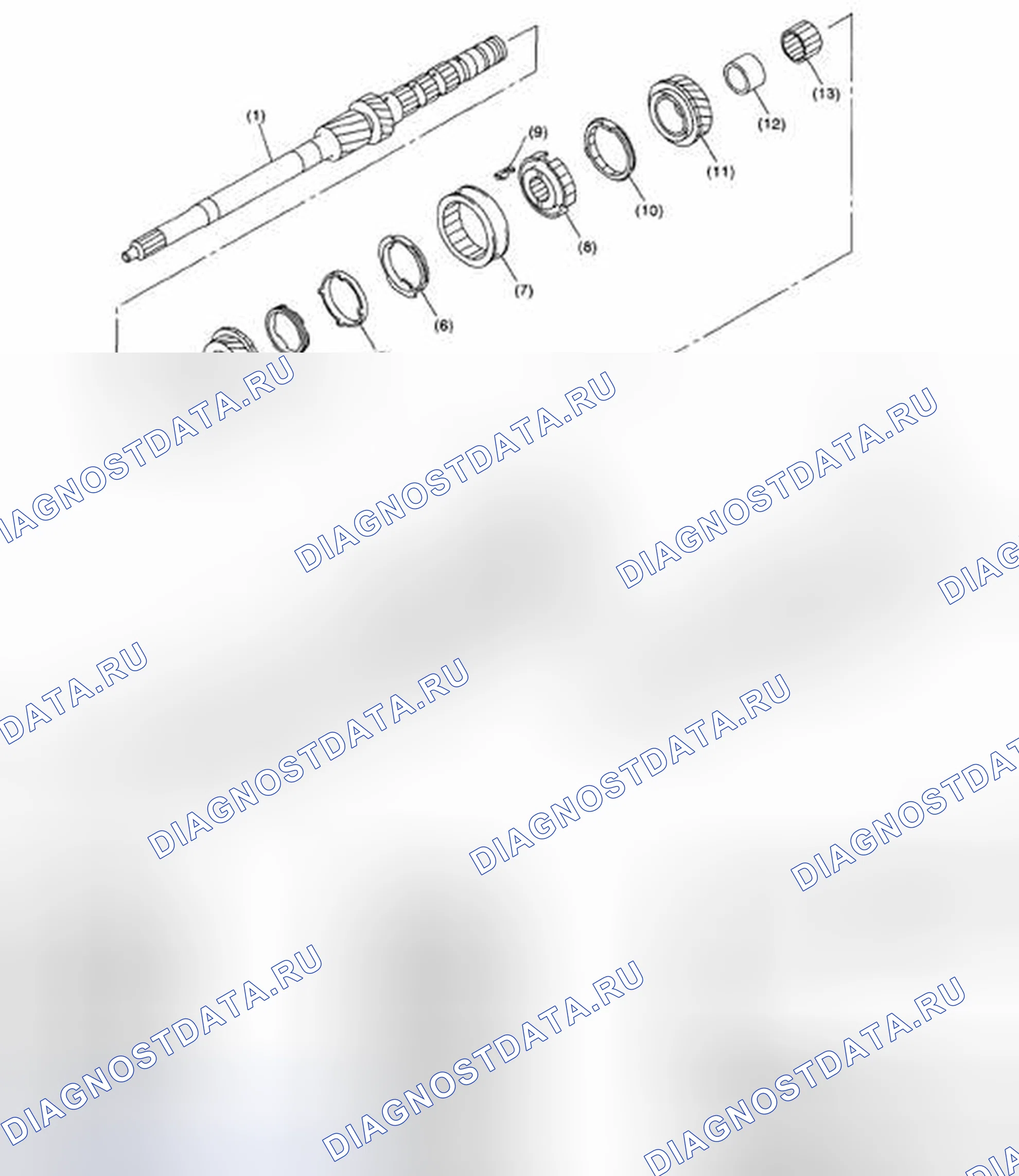 Рис. 458: ГЛАВНЫЙ ВАЛ В СБОРЕ. Subaru Legacy BL/BP рестайлинг