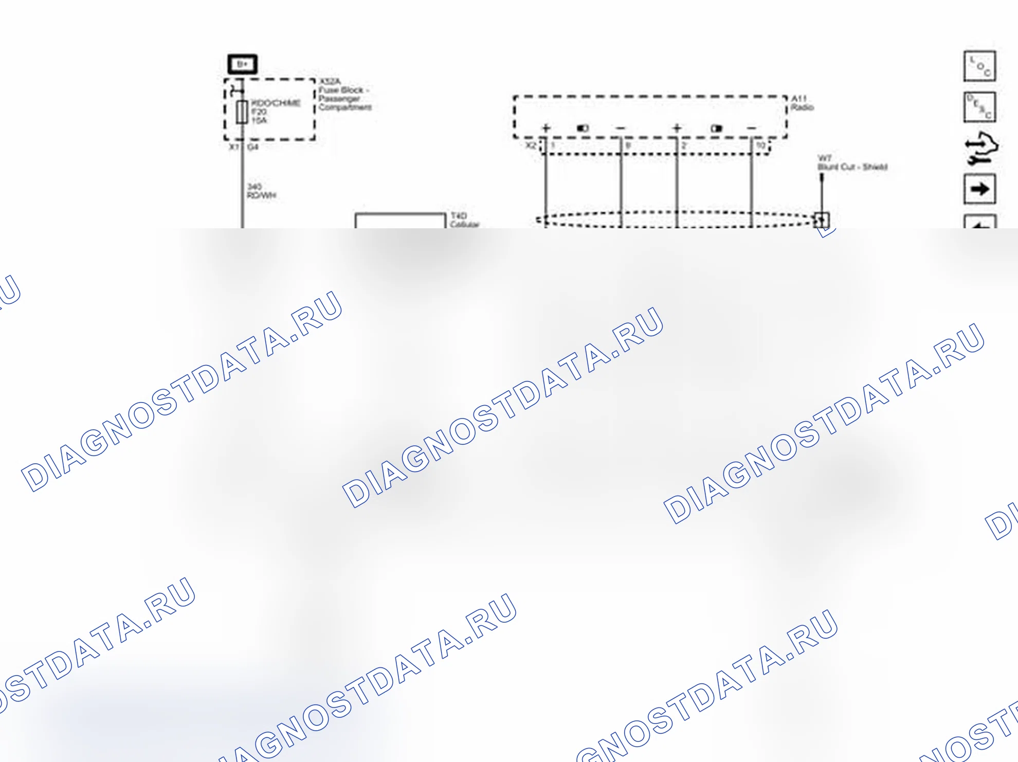 Рис. 3: Схема подключения цифрового радиоприемника (U2K). Chevrolet Express G1500 