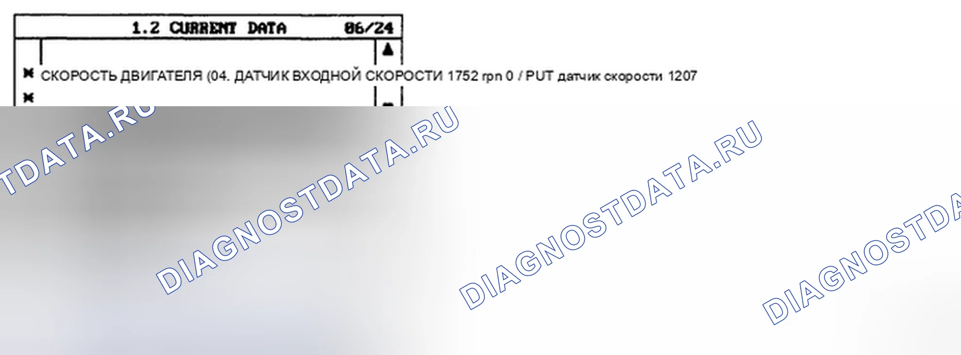 Рис. 51: МОНИТОРИНГ ДАННЫХ SCANTOOL. Kia Sedona II