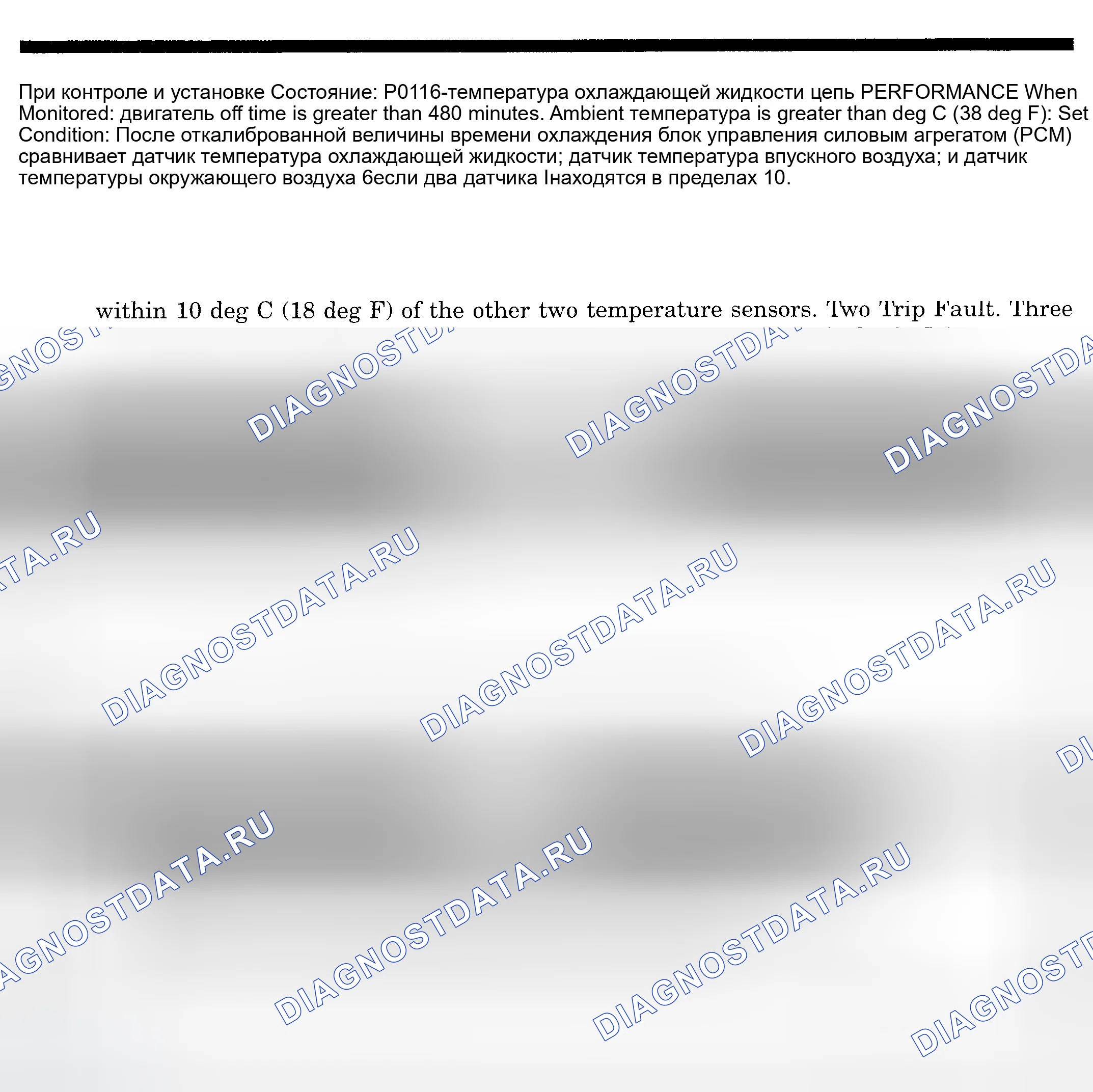 Рис. 435: расшифровка кода ошибки P0116: ХАРАКТЕРИСТИКИ КОНТУРА ТЕМПЕРАТУРЫ ОХЛАЖДАЮЩЕЙ ЖИДКОСТИ ДВИГАТЕЛЯ. Dodge Pickup R1500 