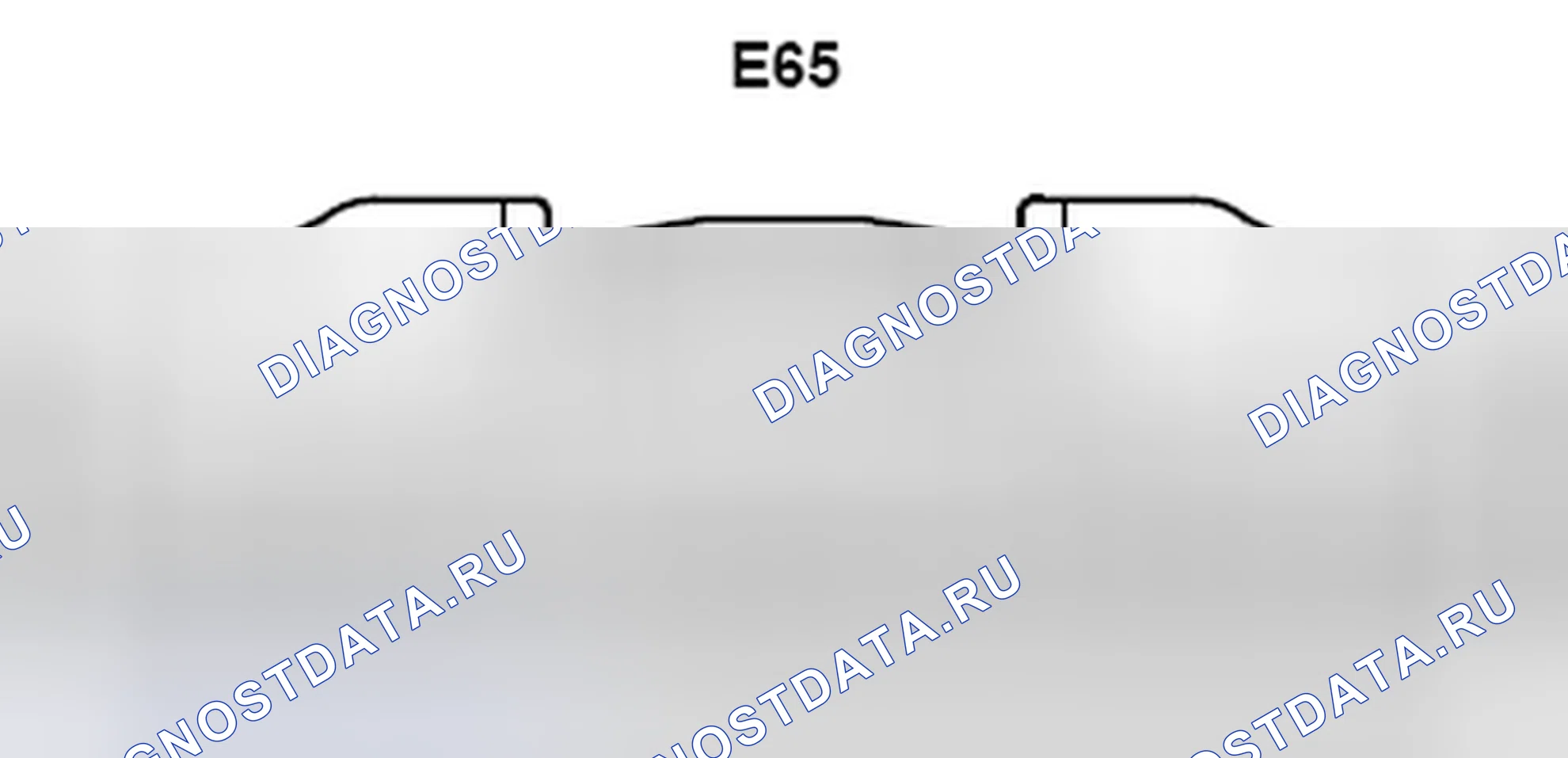 Рис. 554: Вид с торца разъема ECU управления внешним зеркалом (E65). Lexus ES XV40