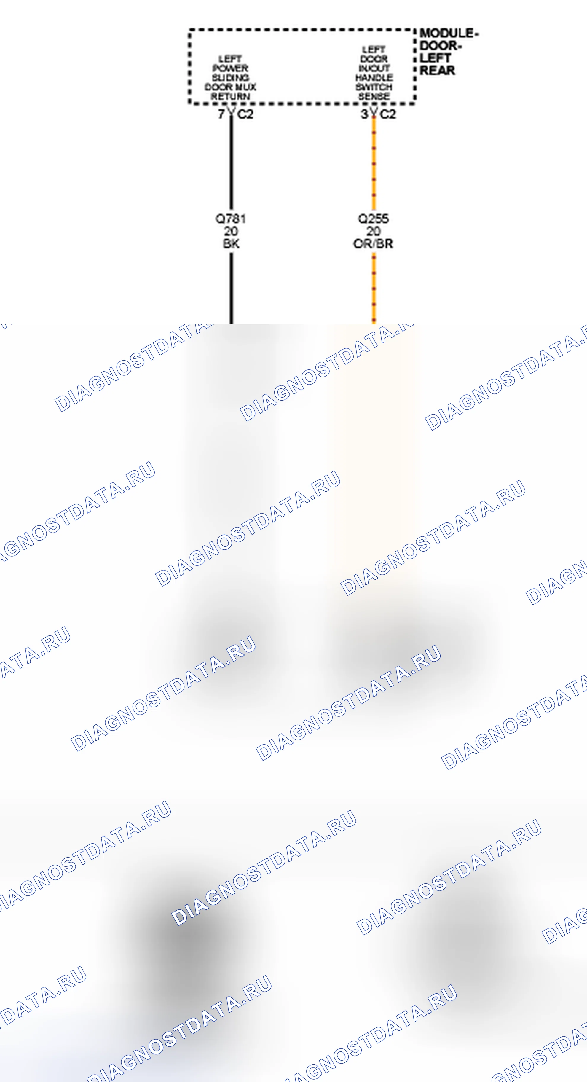 Рис. 93: B19DE-левый SLIDING дверь HANDLE выключатель низкий уровень в цепи. Dodge Grand Caravan V