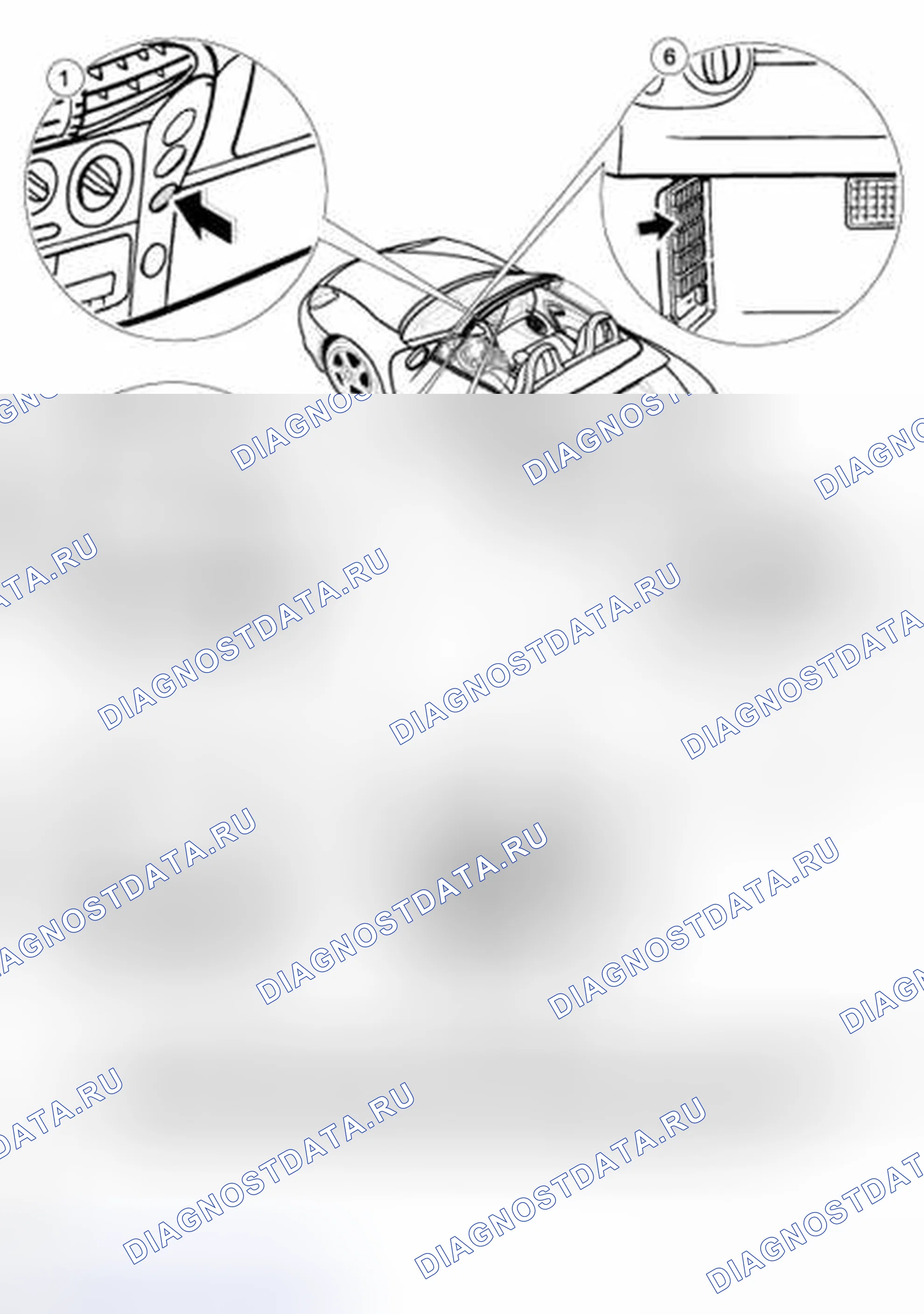 Рис. 83: Обзор компонентов кабриолета до 1999 модельного года. Porsche Boxster S 986