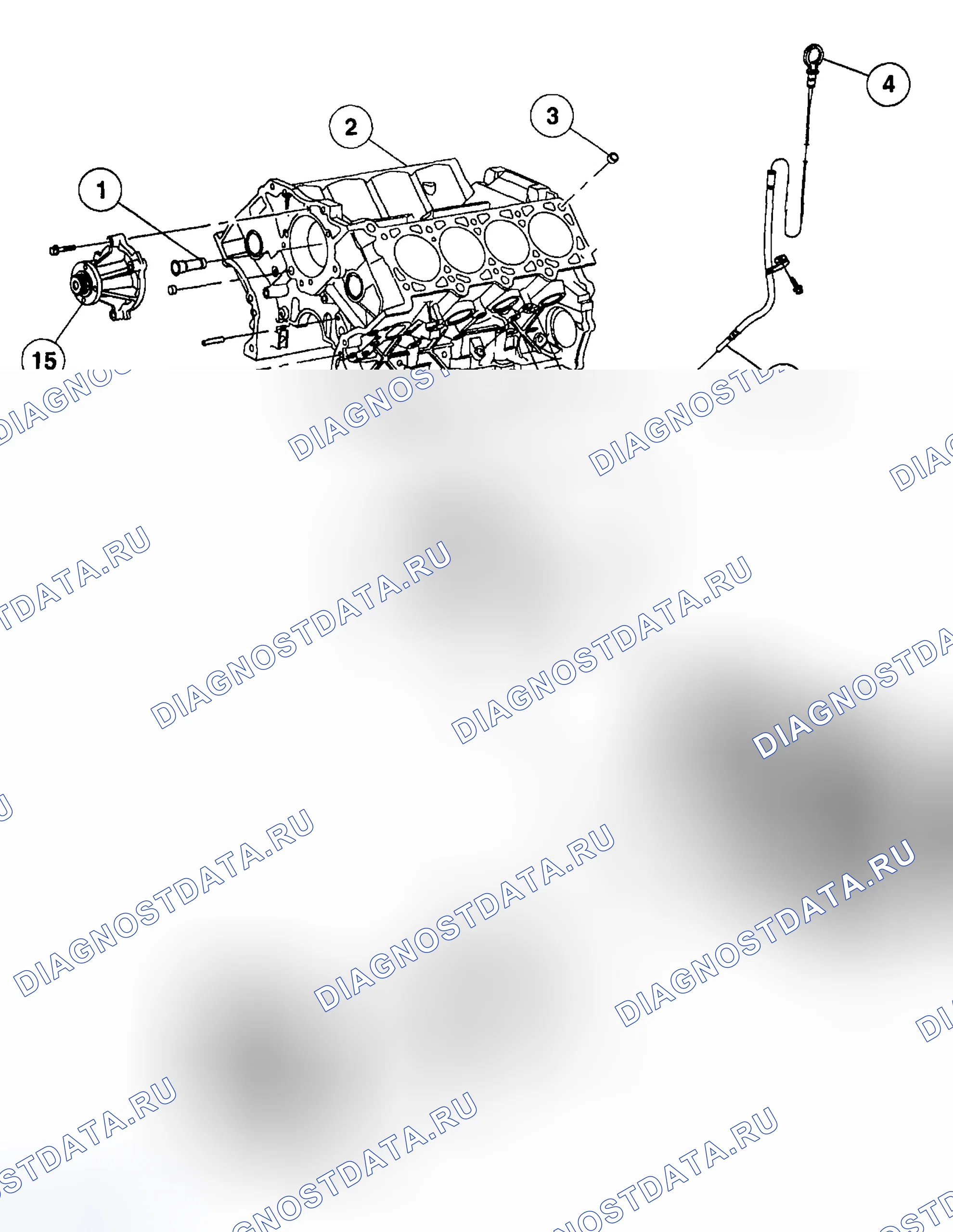 Рис. 2050: 5.4L ДВИГАТЕЛЬ - ВНЕШНИЕ КОМПОНЕНТЫ. Ford Pickup F250 Super Duty I