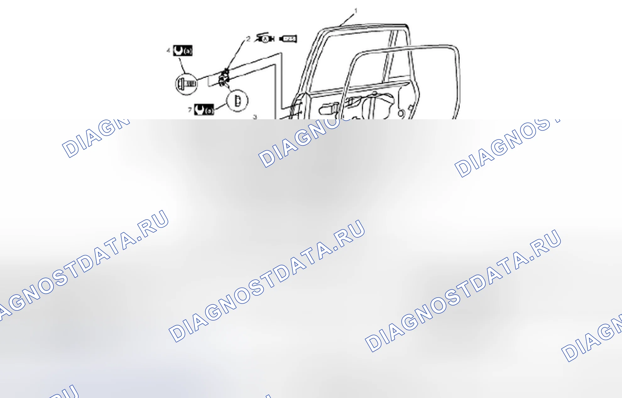 Рис. 11: КОМПОНЕНТЫ ЗАДНЕЙ ДВЕРИ В СБОРЕ. Suzuki Grand Vitara II