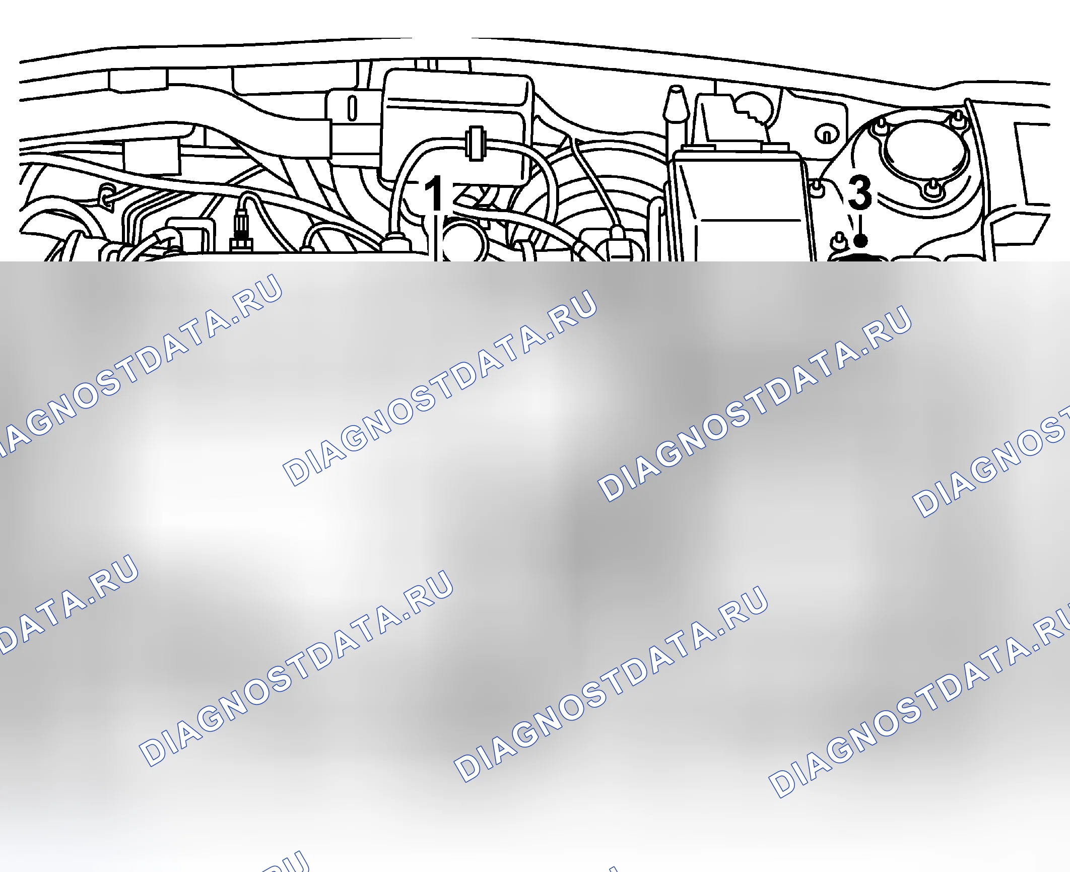 Рис. 557: Задняя головка цилиндров, для снятия (в автомобиле). Kia Picanto II рестайлинг