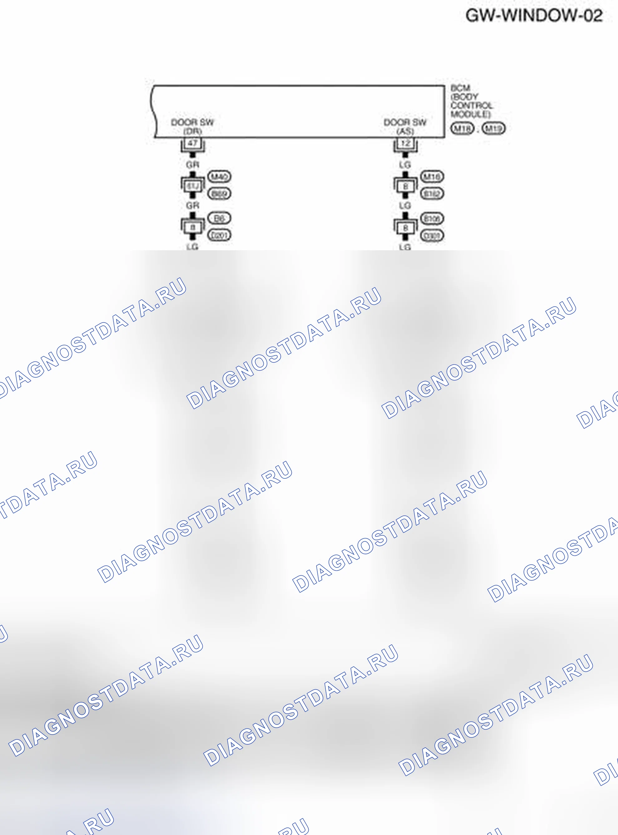 Рис. 3: электросхема - Gw-стекло-02. Nissan Frontier D40