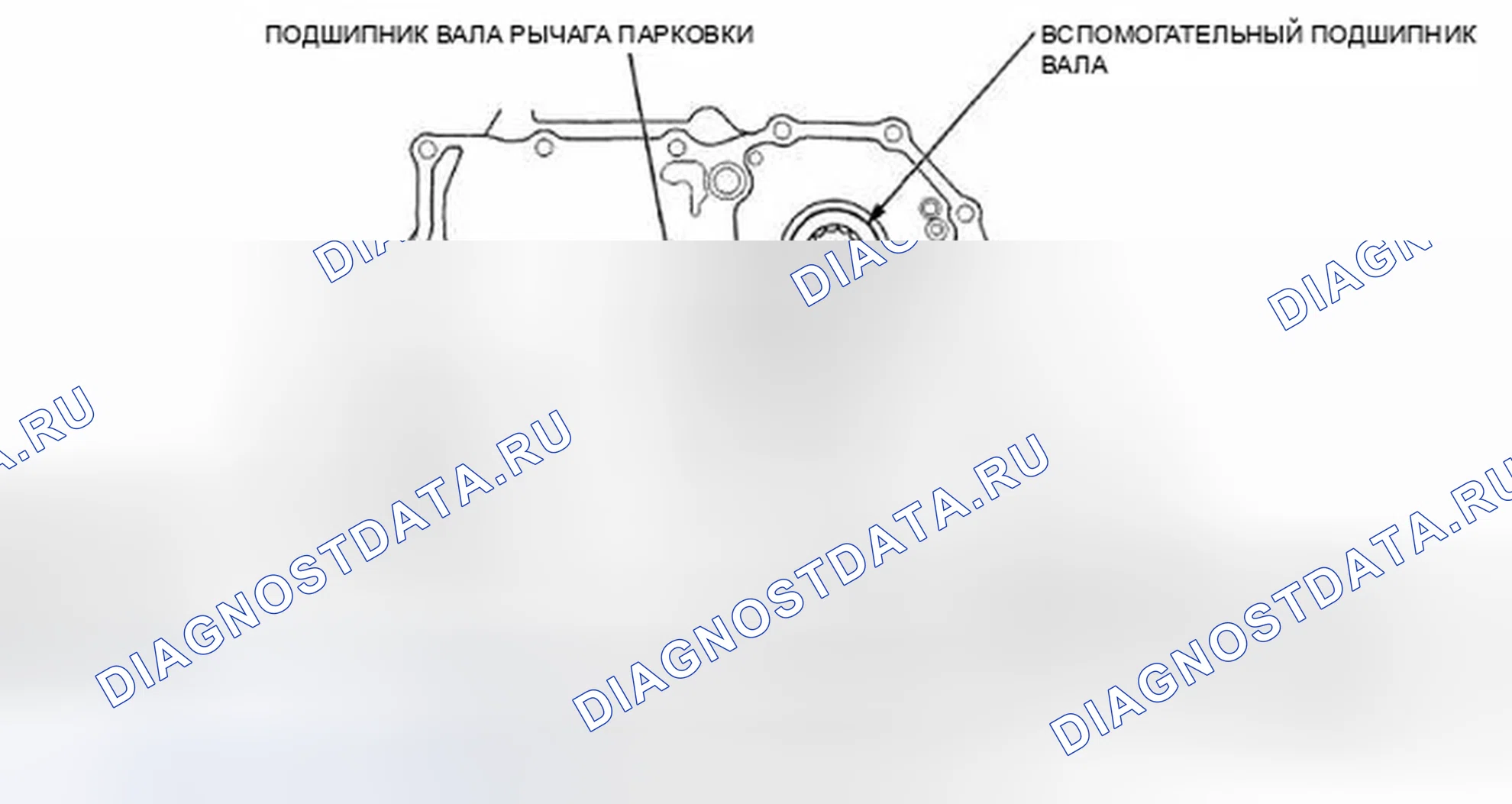 Рис. 278: Сторона корпуса коробки передач. Honda Crosstour I