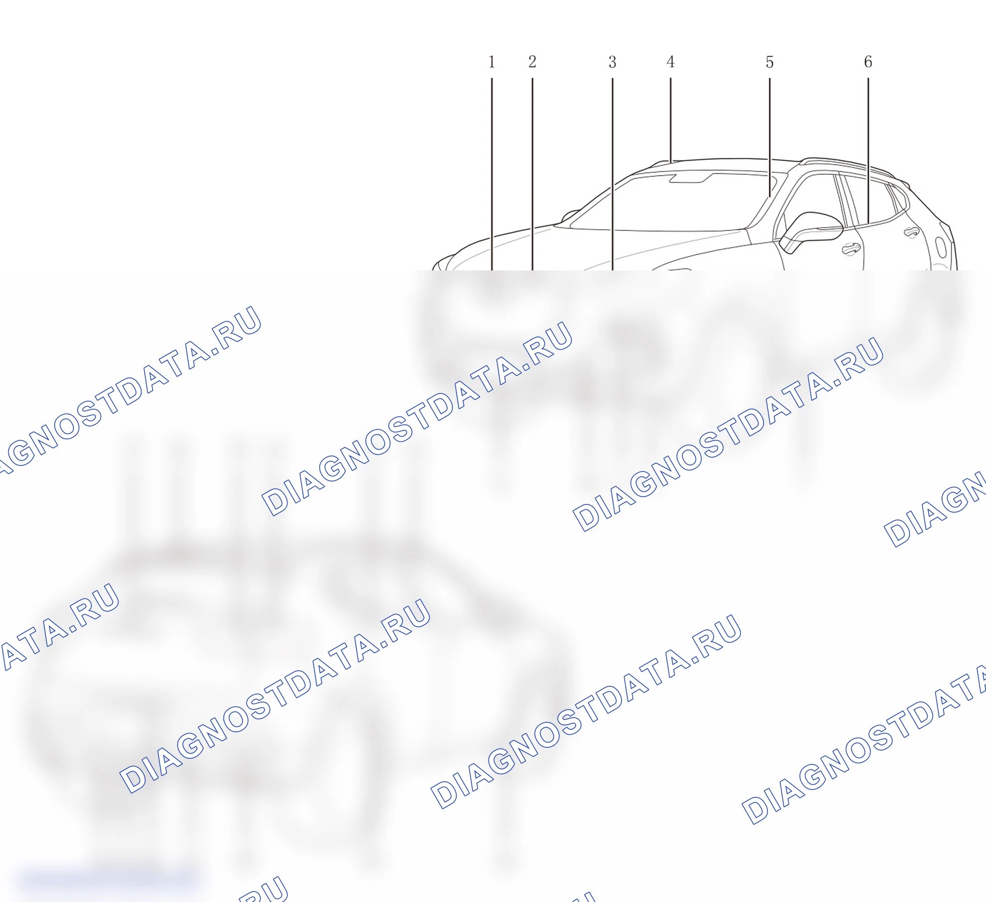Схема расположения пластмассовых деталей — Haval F5. Haval F5 I