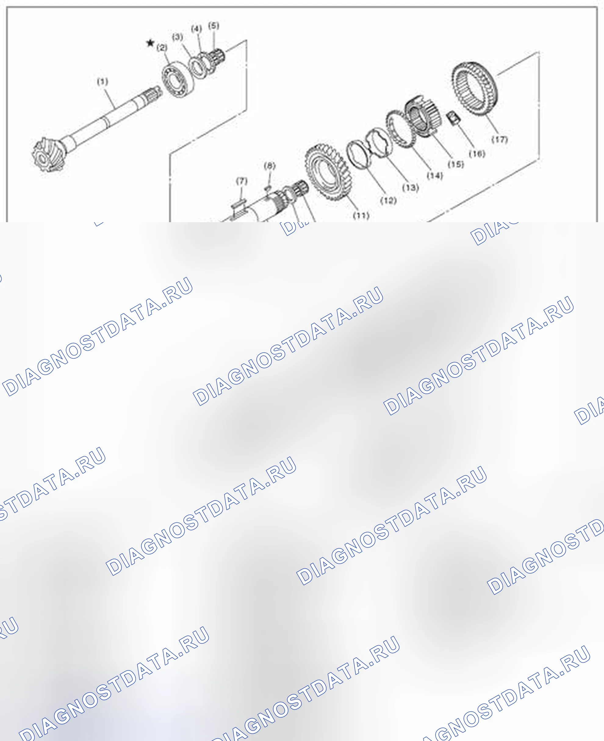 Рис. 315: УЗЕЛ ВЕДУЩЕЙ ШЕСТЕРНИ. Subaru Impreza GK
