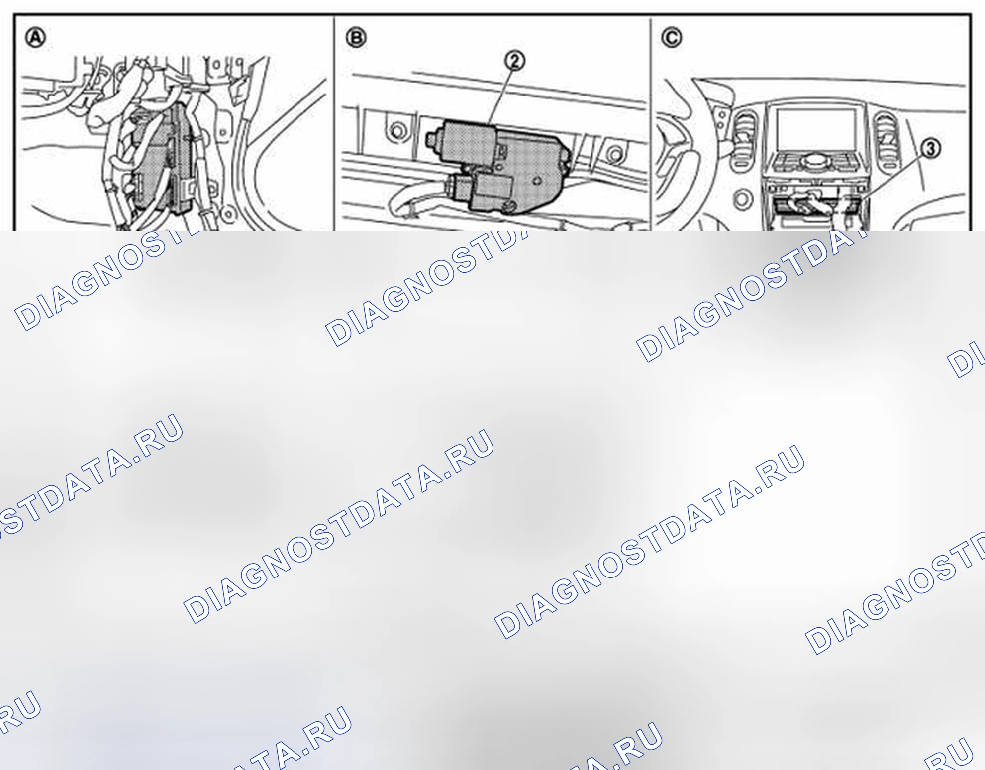 Рис. 176: Расположение компонентов. Infiniti FX37 II рестайлинг