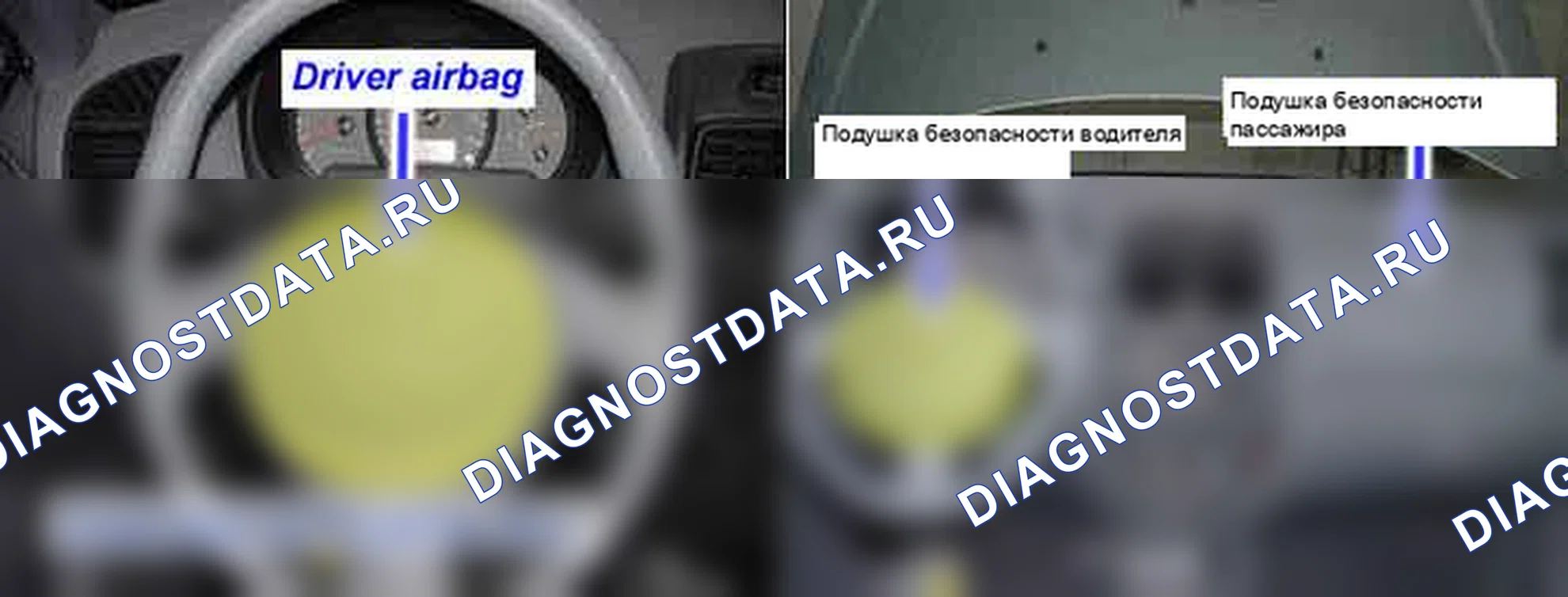 B1348: Цепь сопротивления подушки безопасности водителя замыкается на массу (1-я ступень). Hyundai Accent LC