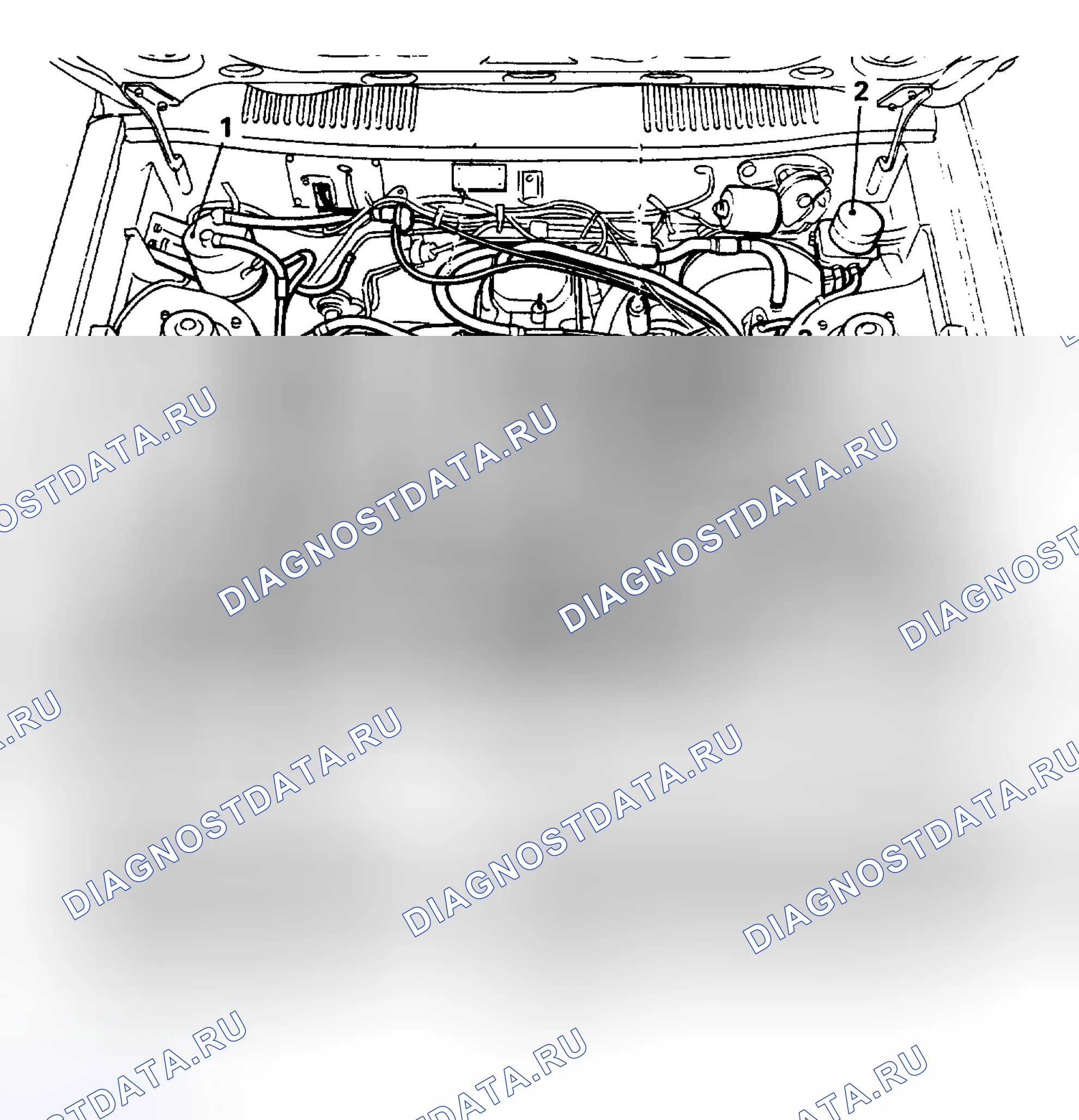 Рис. 3: РАСПОЛОЖЕНИЕ ТОЧЕК ОБСЛУЖИВАНИЯ. Dodge Challenger II