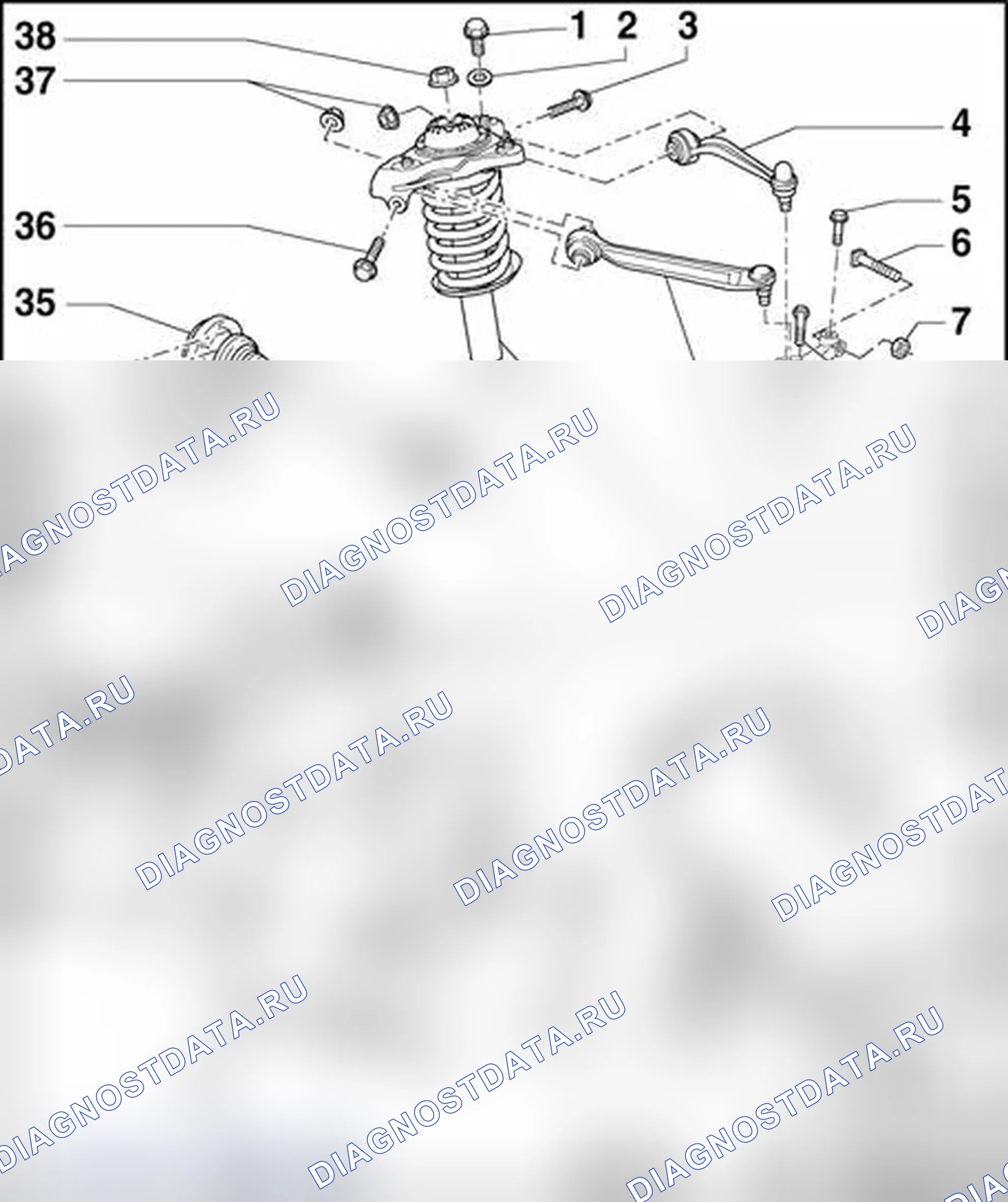 Рис. 12: Обзор компонентов, сборок. Audi S4 B8