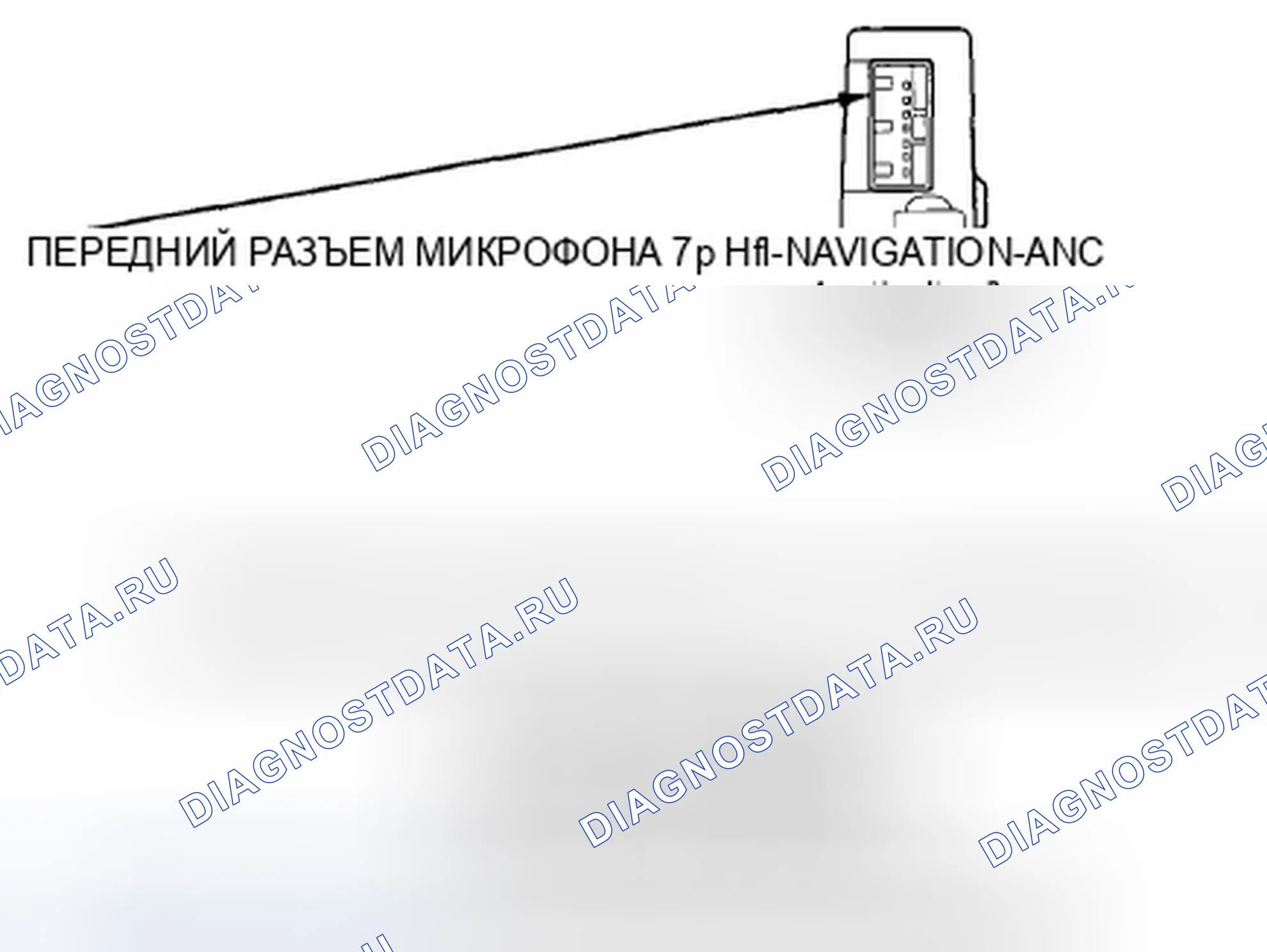 Рис. 265: Передний разъем 7p микрофона Hfl-Navigation-ANC. Honda Accord VIII рестайлинг