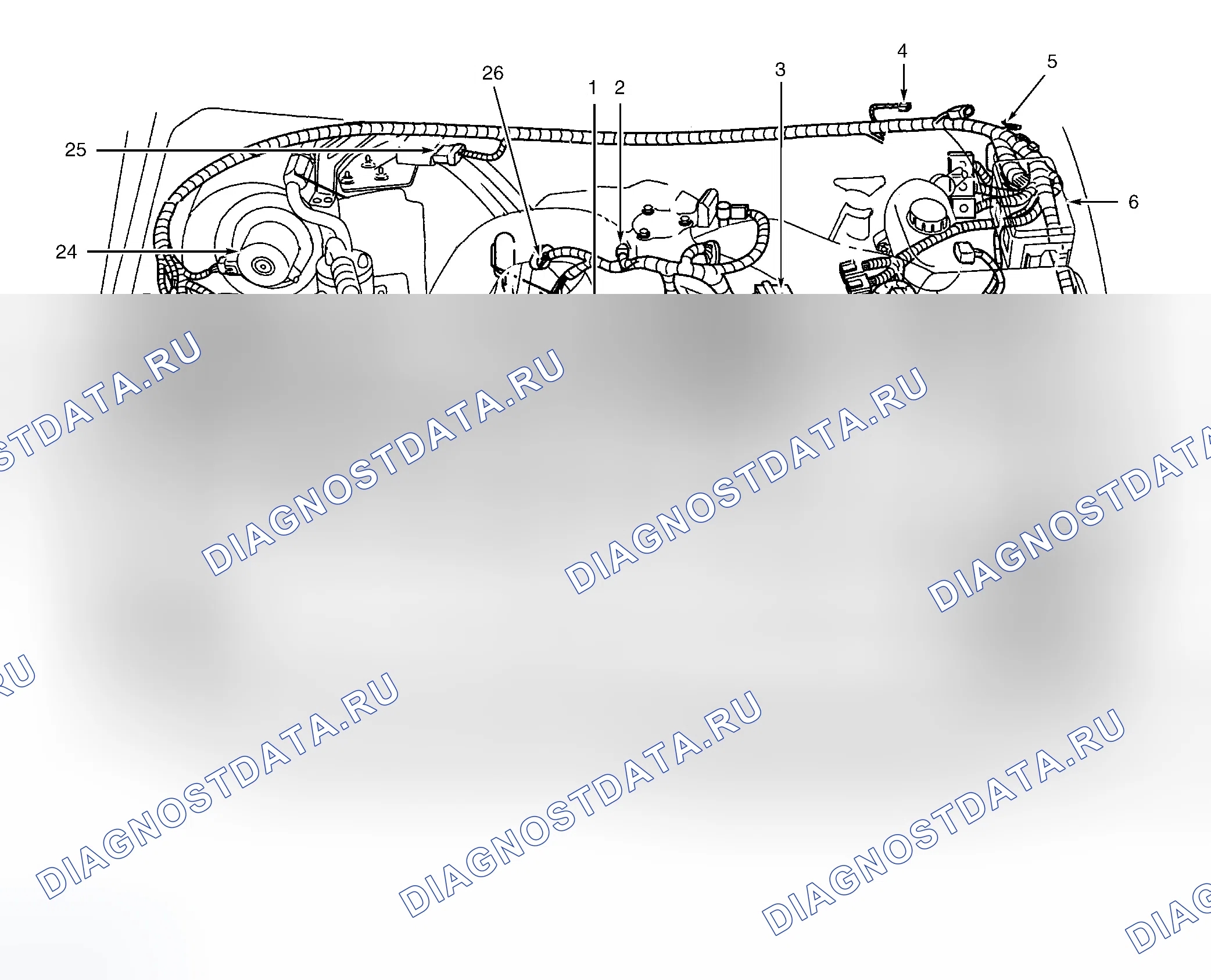 Рис. 6: Моторный отсек (7.3L). Ford Pickup F250 Super Duty 