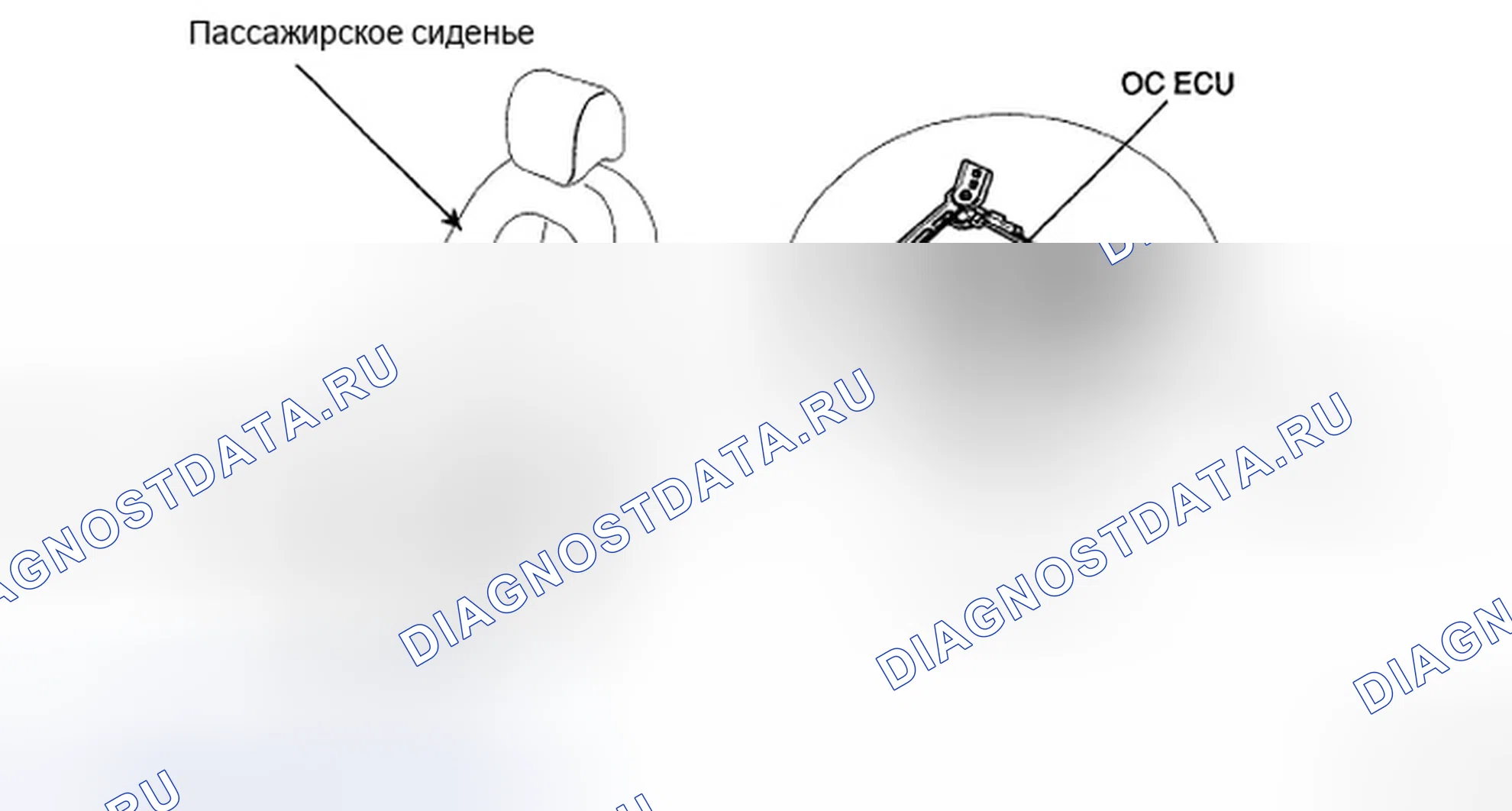 Рис. 48: Идентификация компонентов датчиков классификации пассажиров. Hyundai Elantra IV