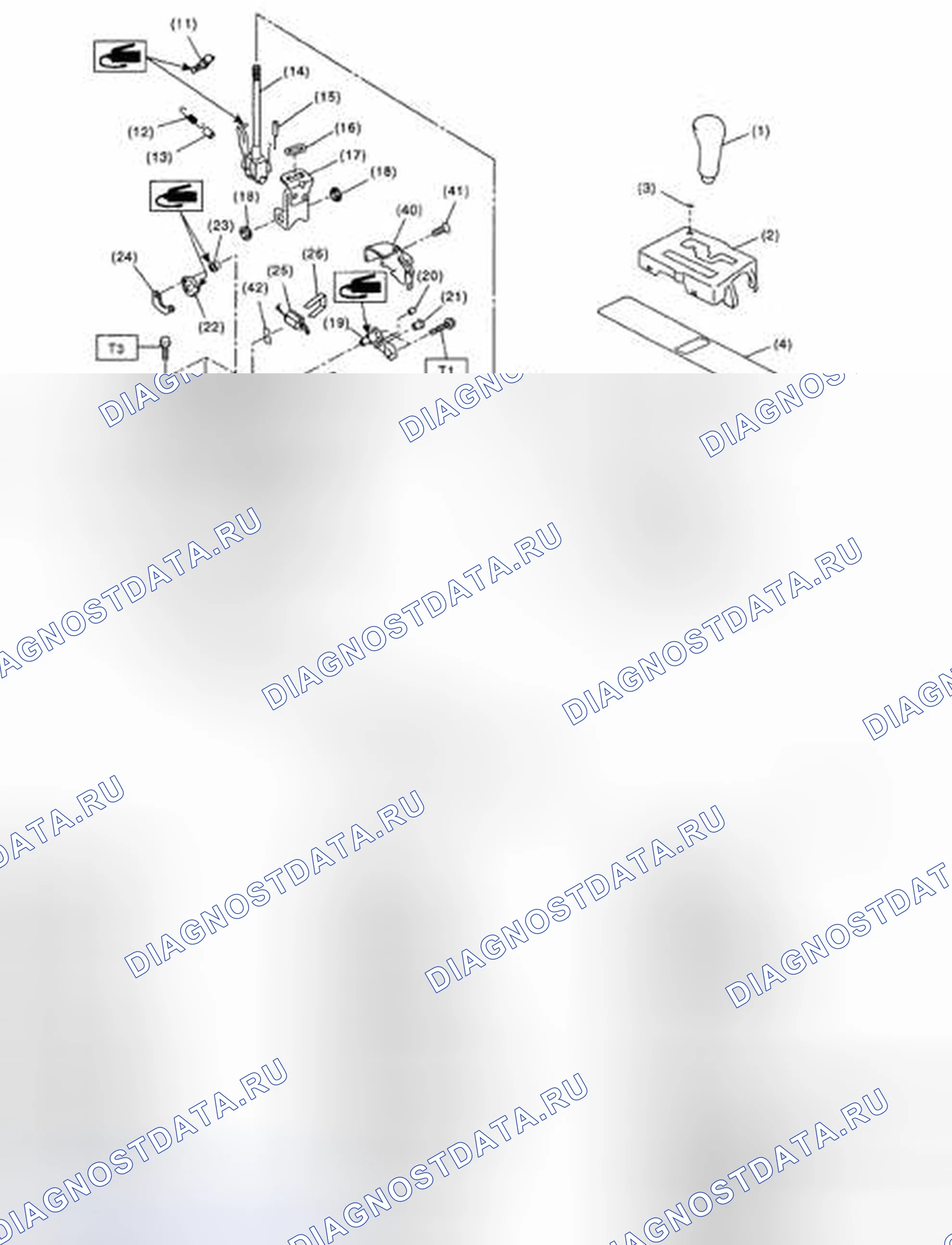 Рис. 2: РЫЧАГ ВЫБОРА. Subaru Impreza GD/GC/GG рестайлинг 2