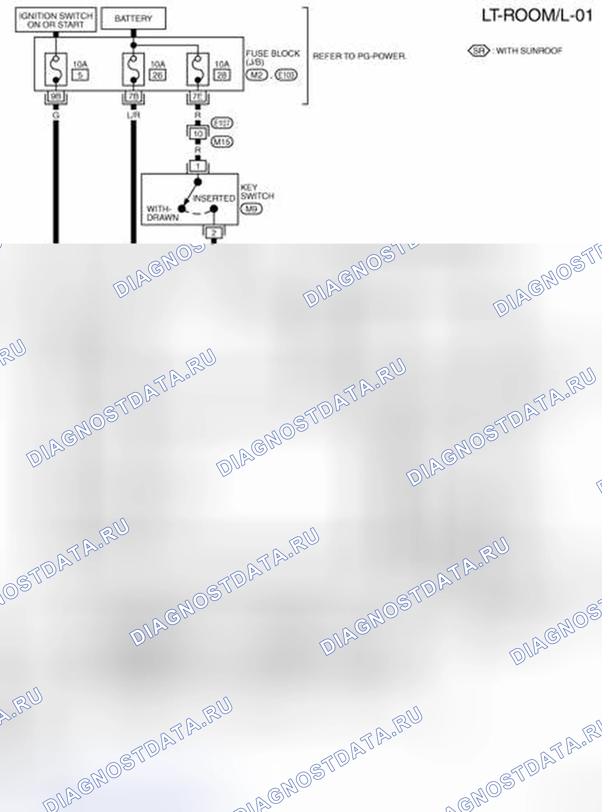 Рис. 39: электросхема -ROOM / L. Nissan X-Trail I