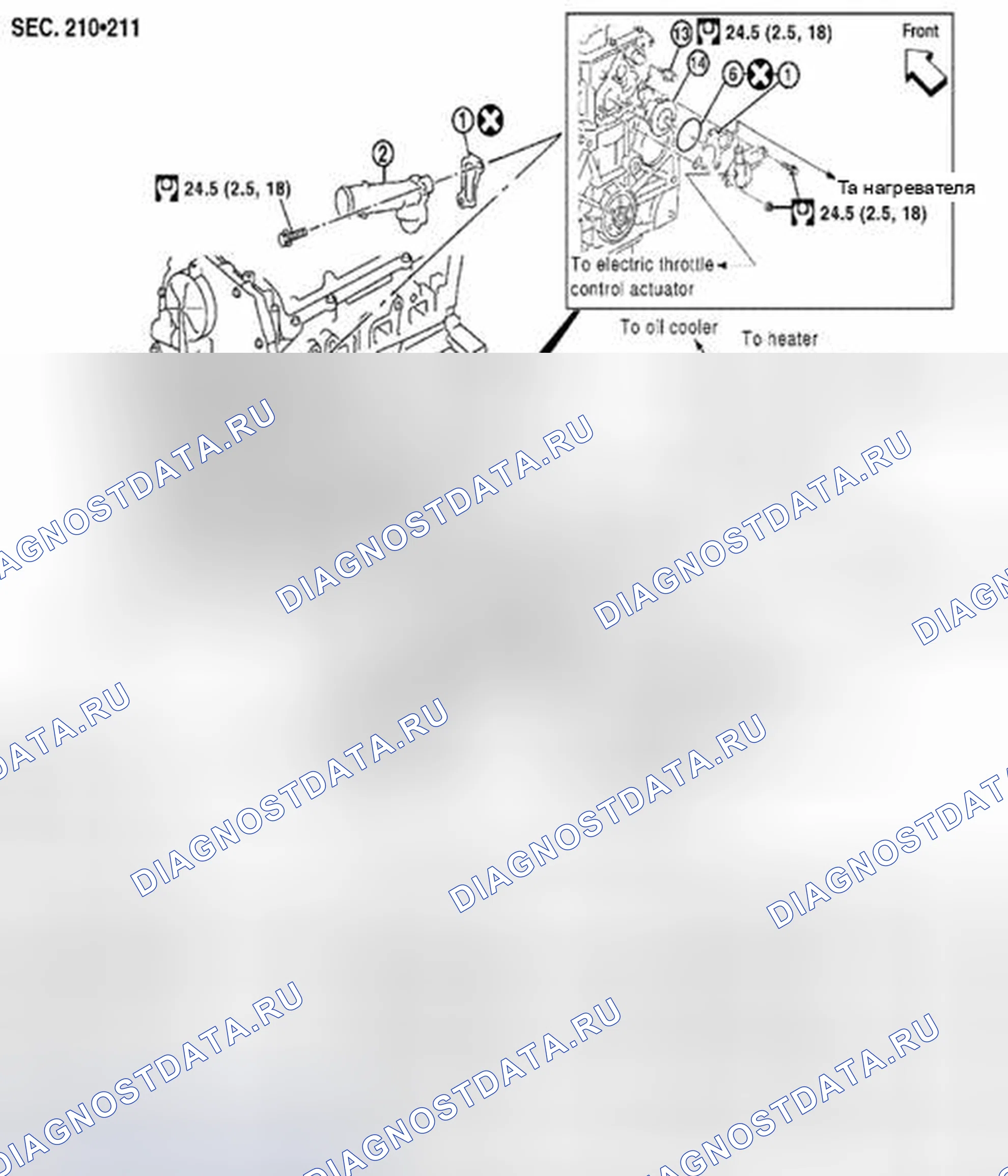 Рис. 19: Водовыпуск и водопровод: разнесенный вид. Suzuki Equator I