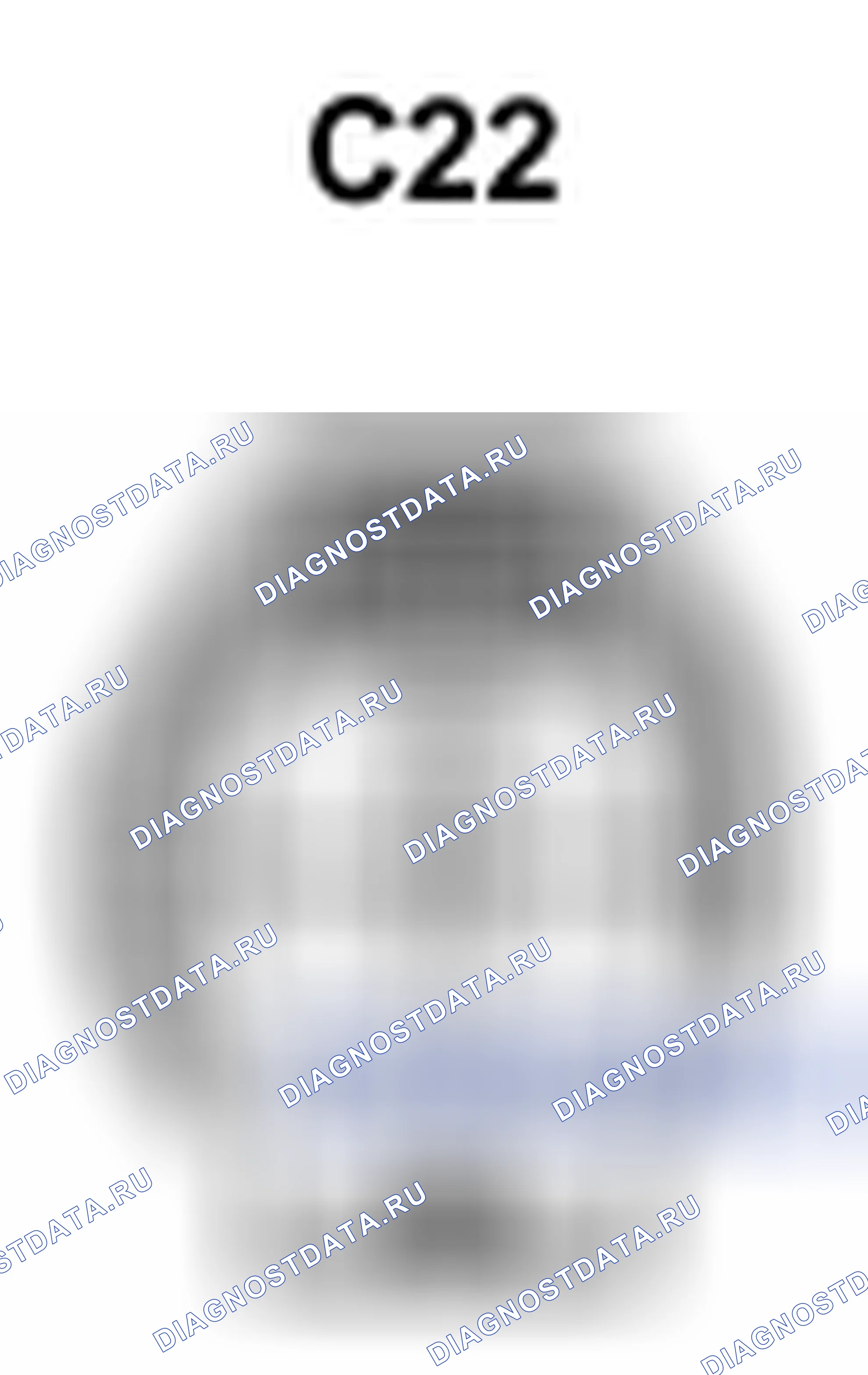 Рис. 416: Датчик нагретого кислорода (блок 1, сенсор 2) Вид с торца разъема (C22). Toyota Camry XV40