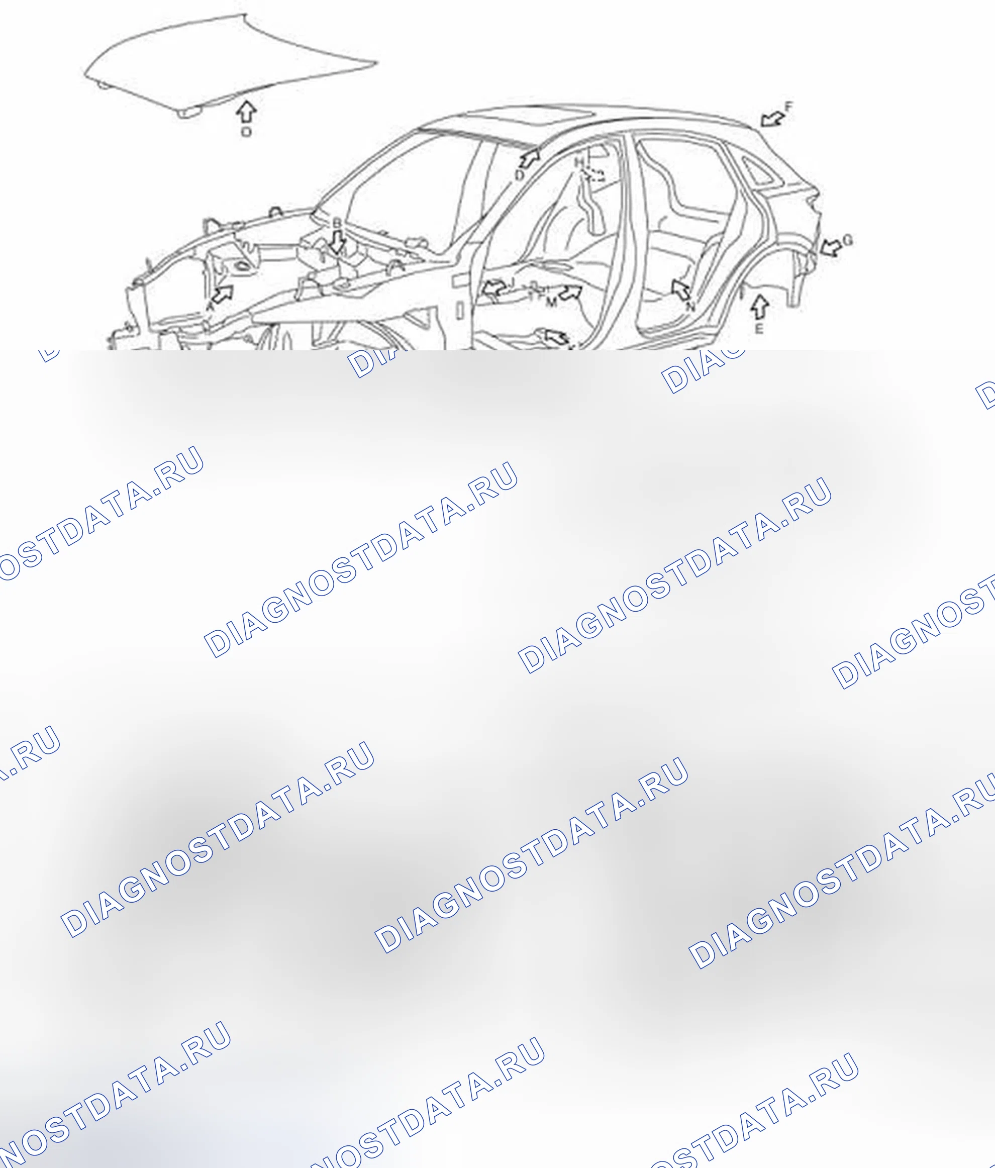 Рис. 182: Уплотнение корпуса. Infiniti FX35 II рестайлинг