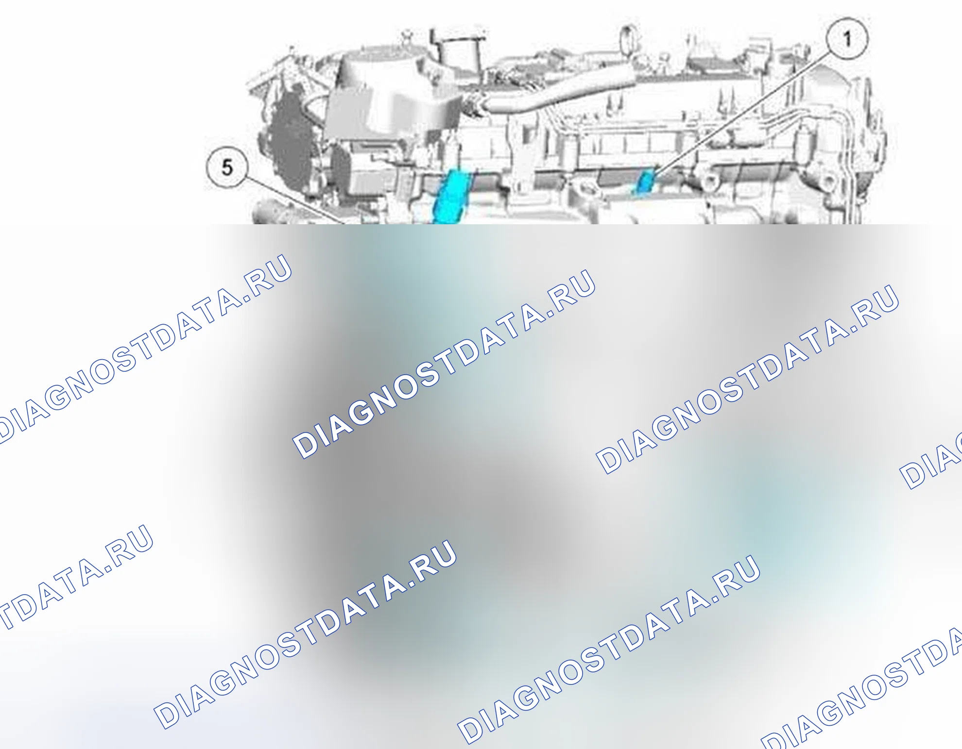 Рис. 11: Вид двигателя сзади. Ford Edge I рестайлинг
