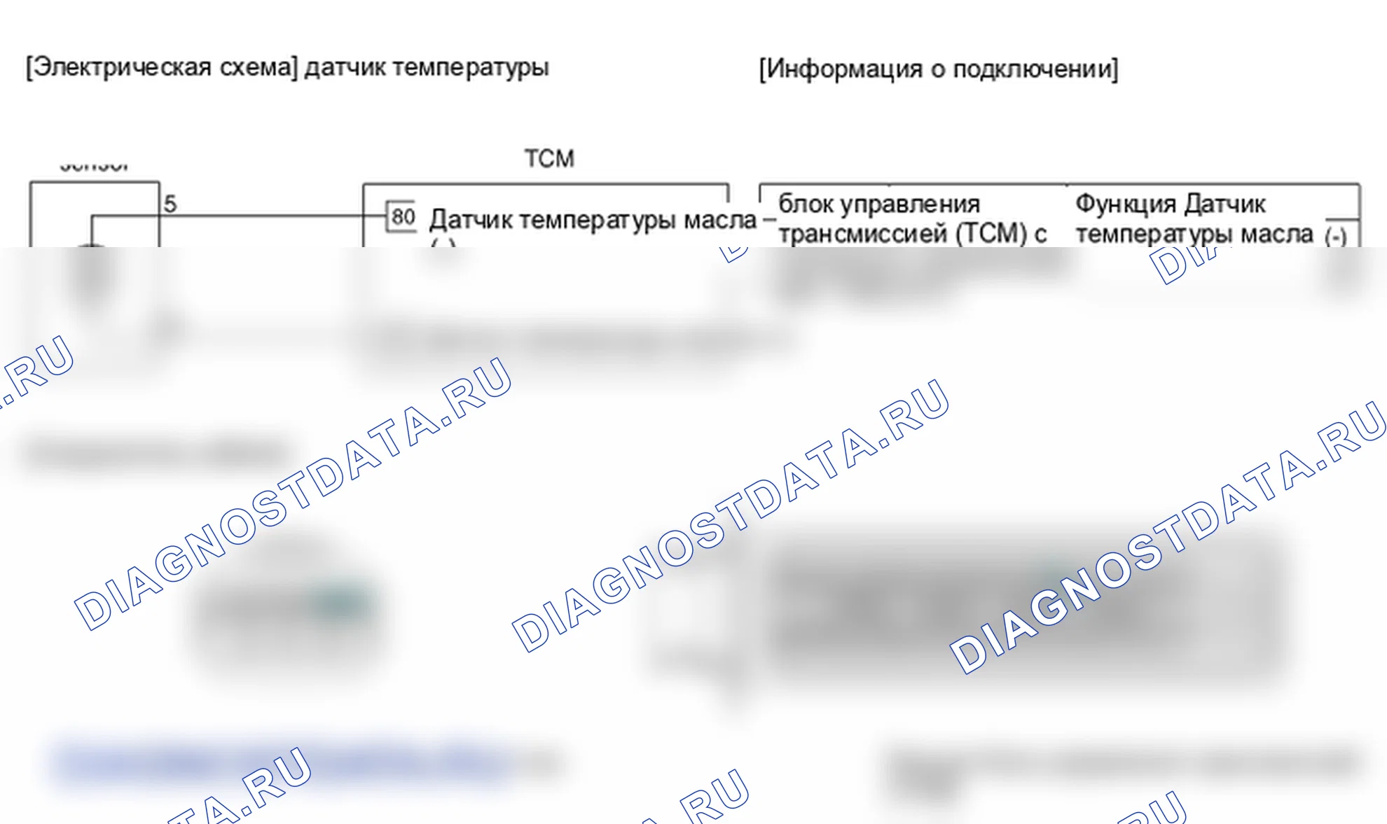 Фрагмент электросхемы: Датчик температуры масла трансмиссия. Hyundai GRAND i10/Xcent BA
