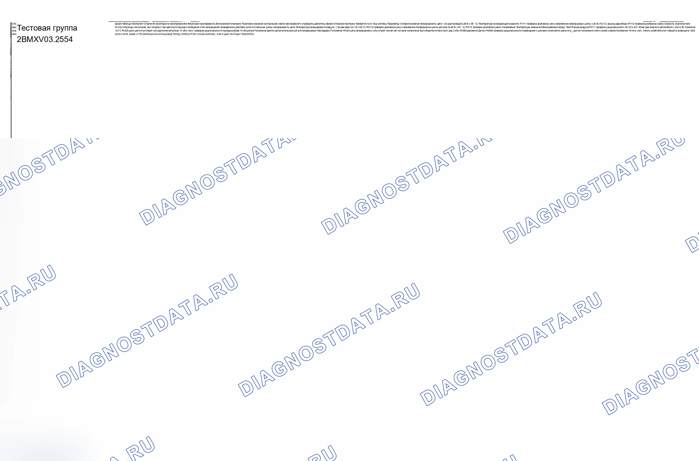 Рис. 68: Диаграмма расшифровка кода ошибки (тип двигателя: S54B32 LEV/испытательная группа: 2BMXV03.2S54-7 из 10). BMW M3 E46