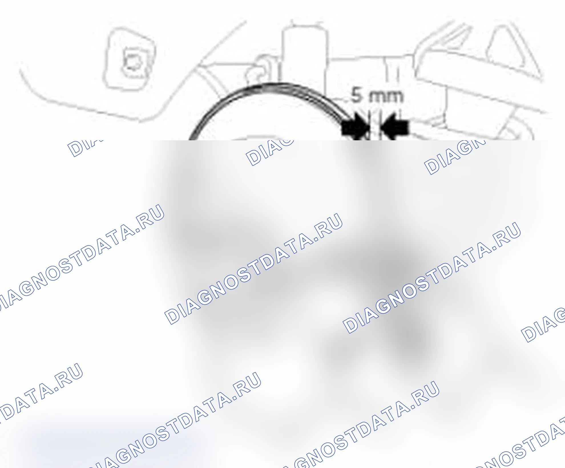 Рис. 35: Проверка толщины заднего тормозного диска. Hyundai Santa Fe III