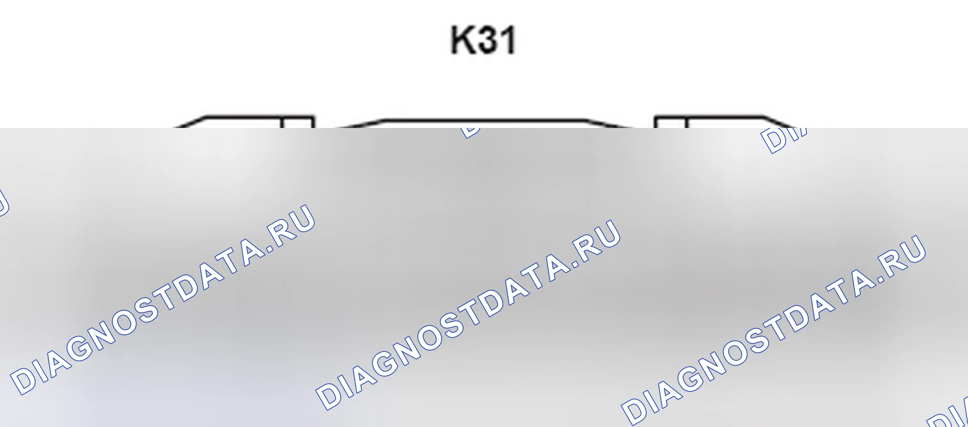 Рис. 386: Комбинированный вид с торца разъема расходомера (K31). Lexus GS III