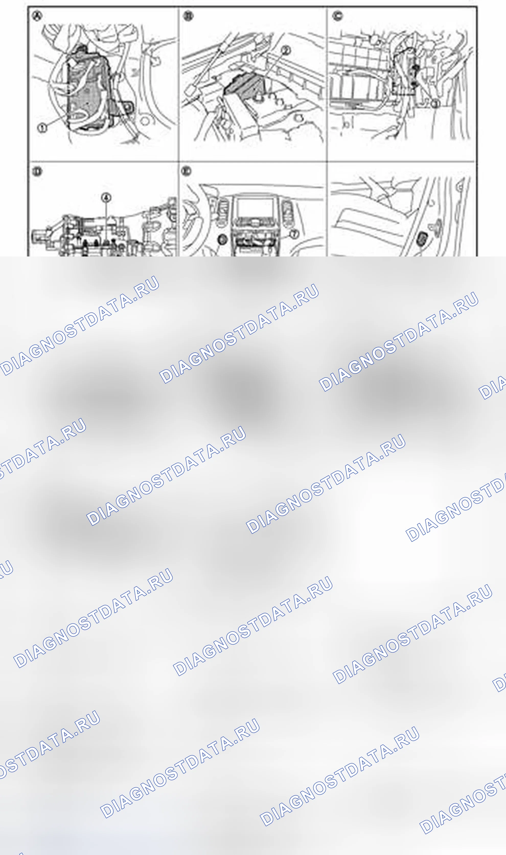 Рис. 2: Расположение компонентов. Infiniti FX35 II рестайлинг