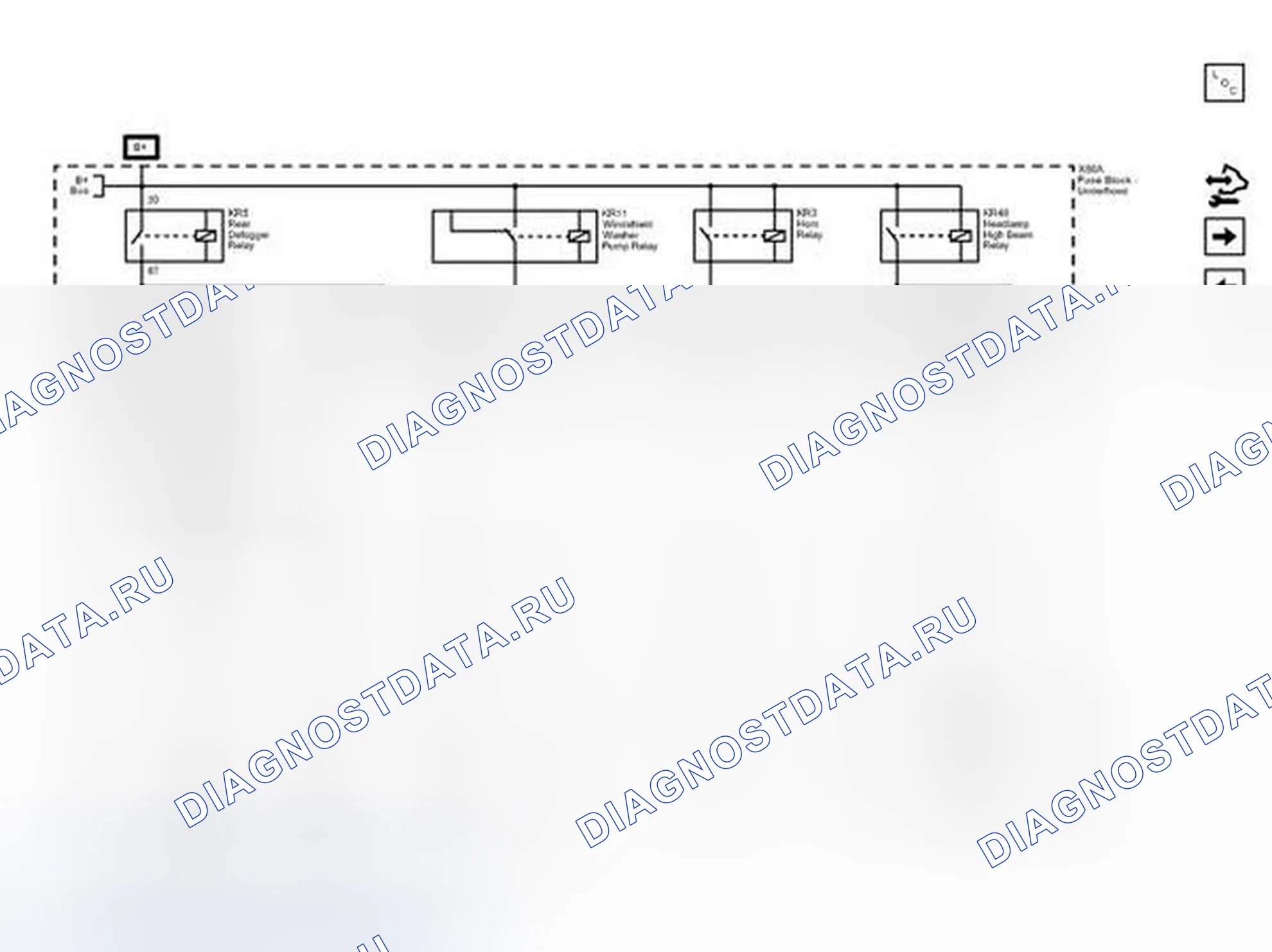 Рис. 42: Предохранители F28UA, F37UA, F38UA, F51UA, F56UA и F60UA. Chevrolet Cruze I рестайлинг