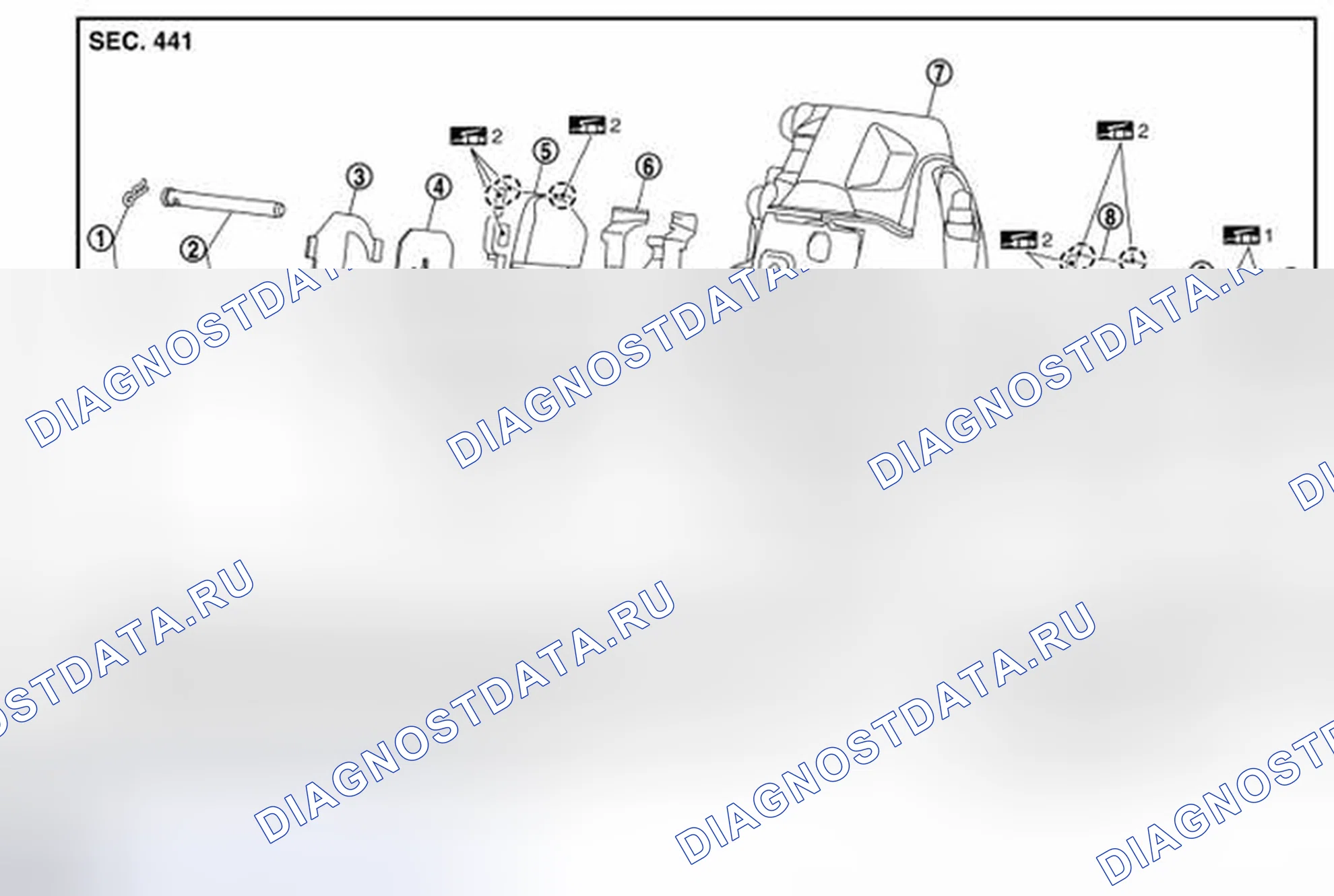 Рис. 27: ТОРМОЗНАЯ КОЛОДКА (2 ПОРШНЕВОГО ТИПА) - вид в разобранном виде. Infiniti Q70 I рестайлинг