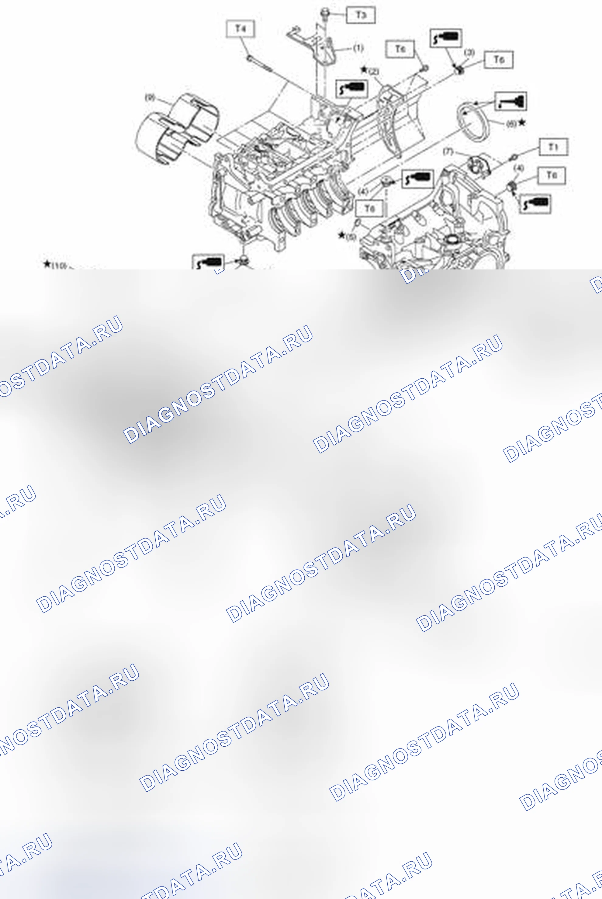 Рис. 204: БЛОК ЦИЛИНДРОВ 1. Subaru Forester SJ