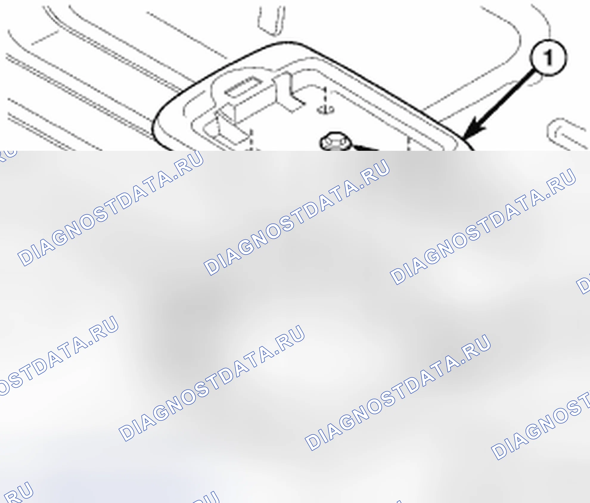 Рис. 364: ПОДДОН НАПОЛЬНОЙ КОНСОЛИ. Chrysler Town & Country V
