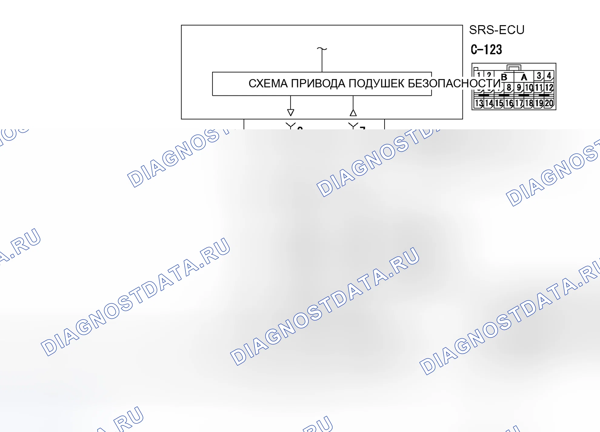 Рис. 363: расшифровка кода ошибки B1472: неисправность системы предварительного натяжения ремня безопасности (Lh) (пиропатрон) для цепи питания (короткое замыкание. Mitsubishi Outlander I