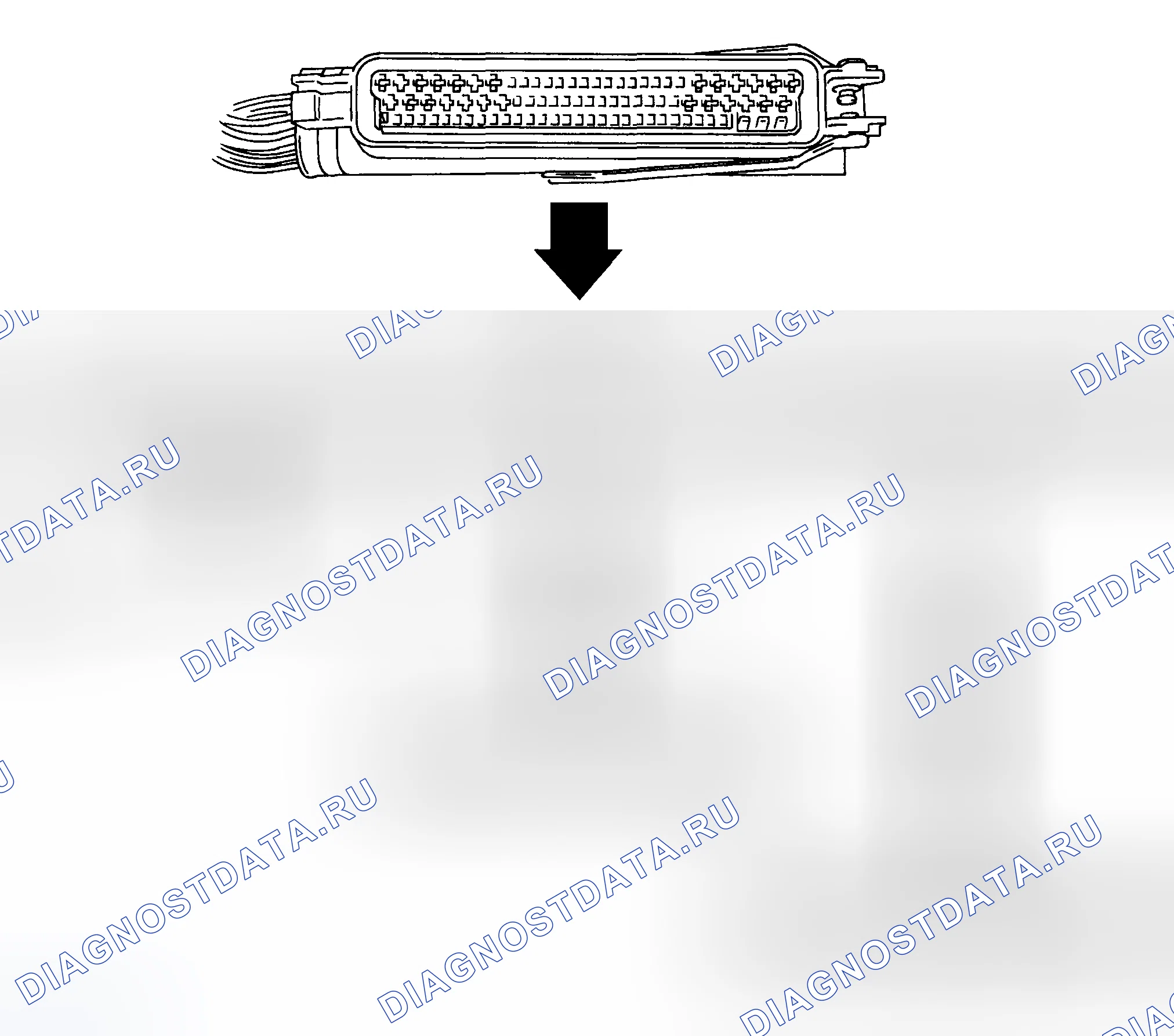 Рис. 299: Идентификация кабельных соединителей модуля управления. Subaru Outback BH