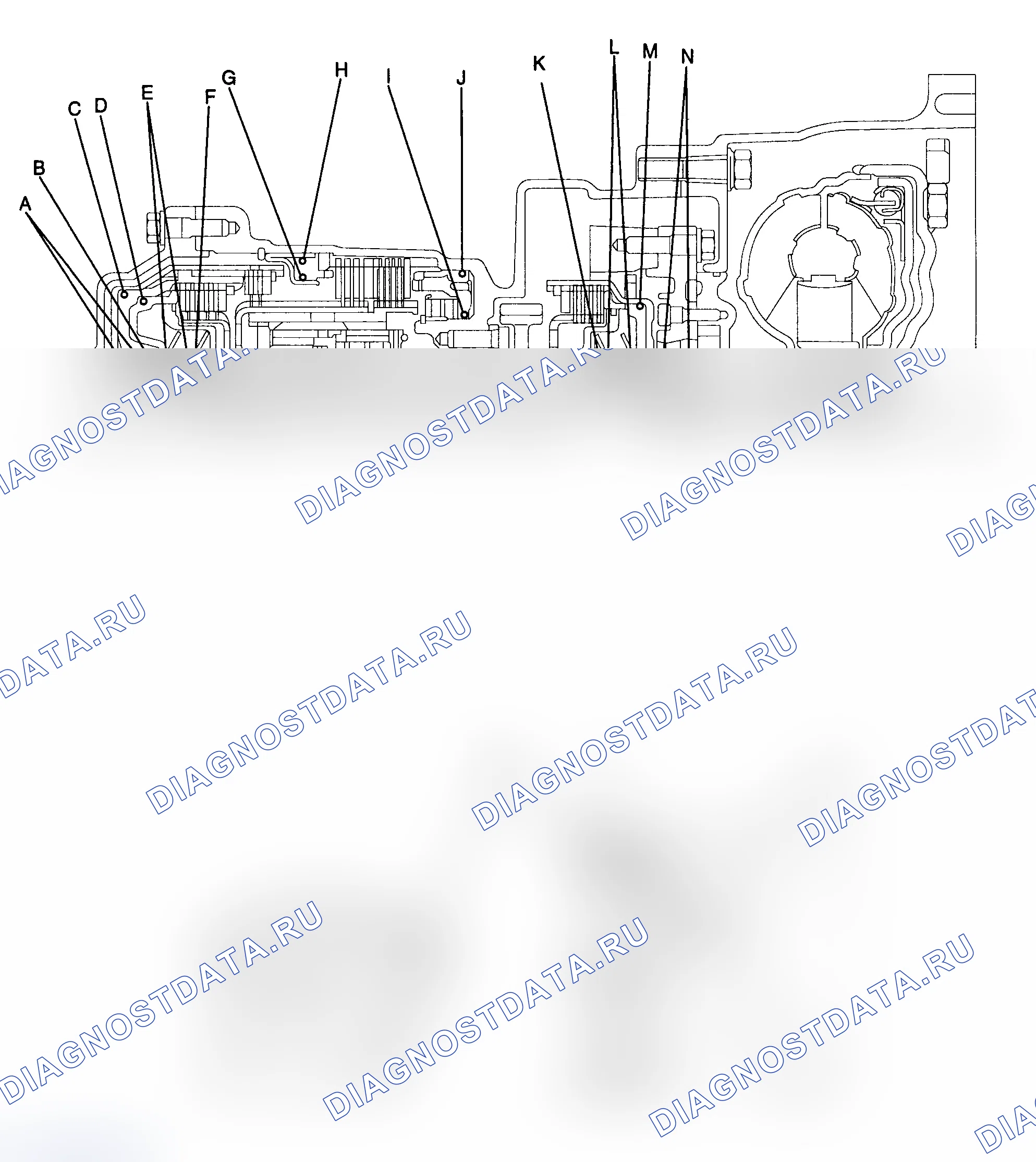 Рис. 8: РАСПОЛОЖЕНИЕ МАСЛЯНОГО УПЛОТНЕНИЯ (4A/T). Hyundai Santa Fe I