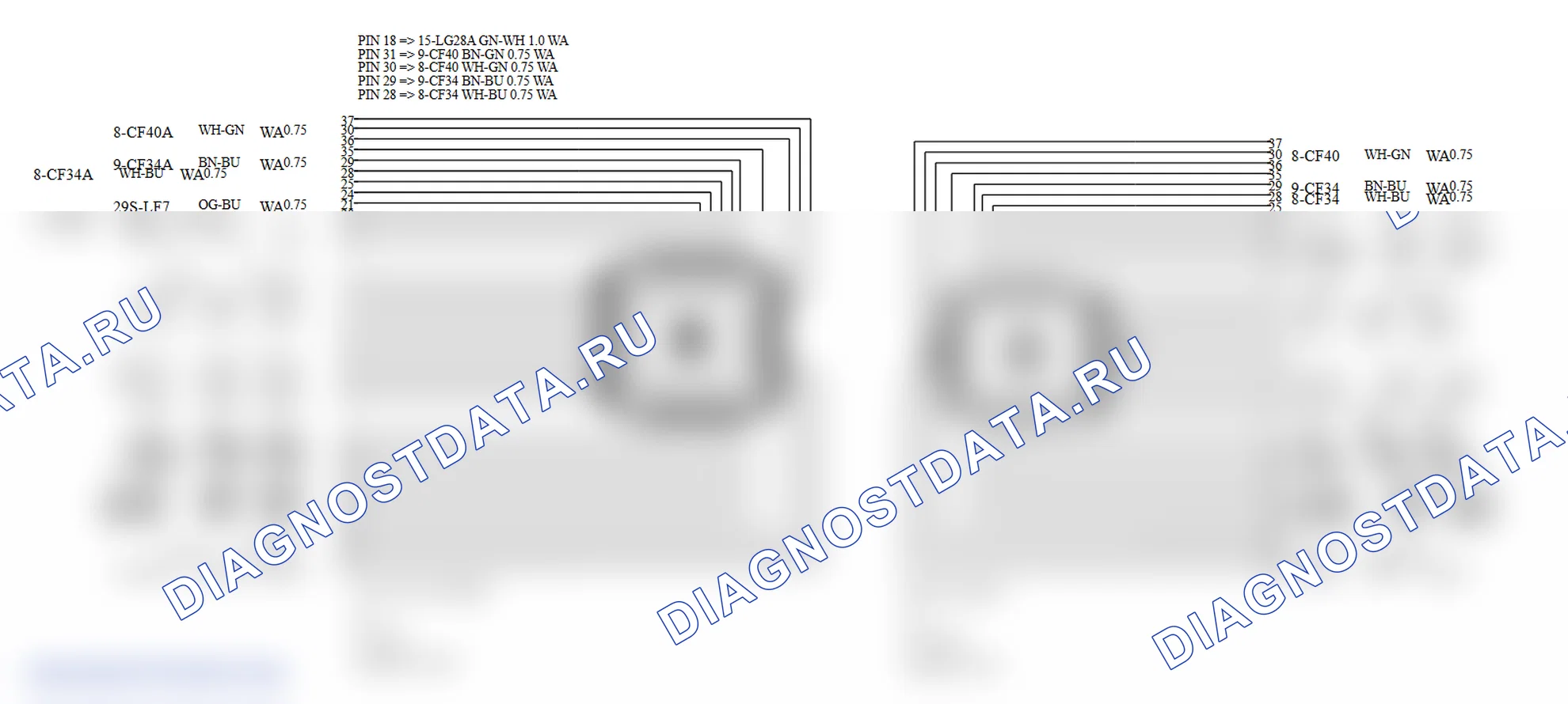 Распиновка разъёма 71. Ford Tourneo Connect I