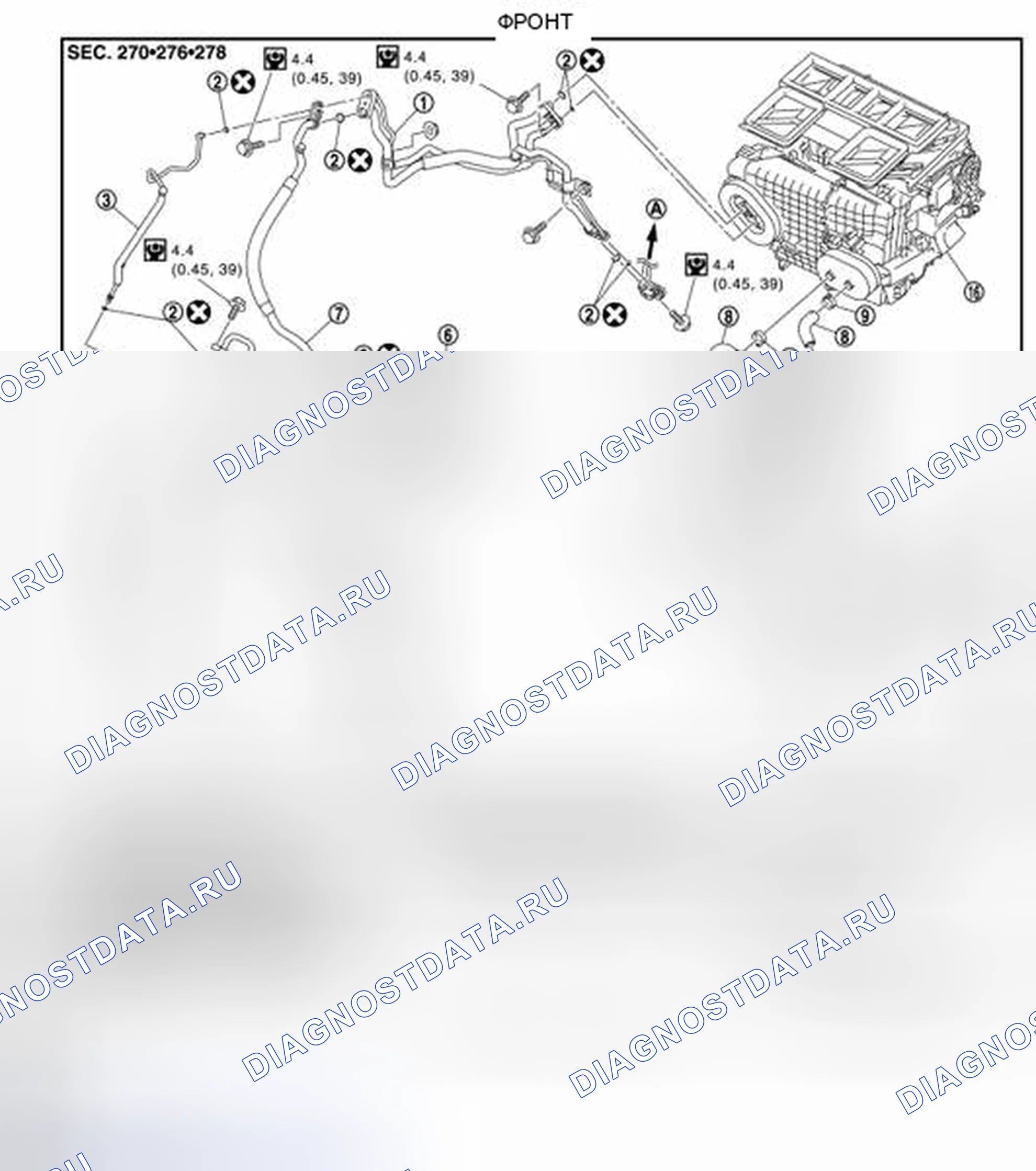 Рис. 95: Разнесенный вид. Nissan Quest IV