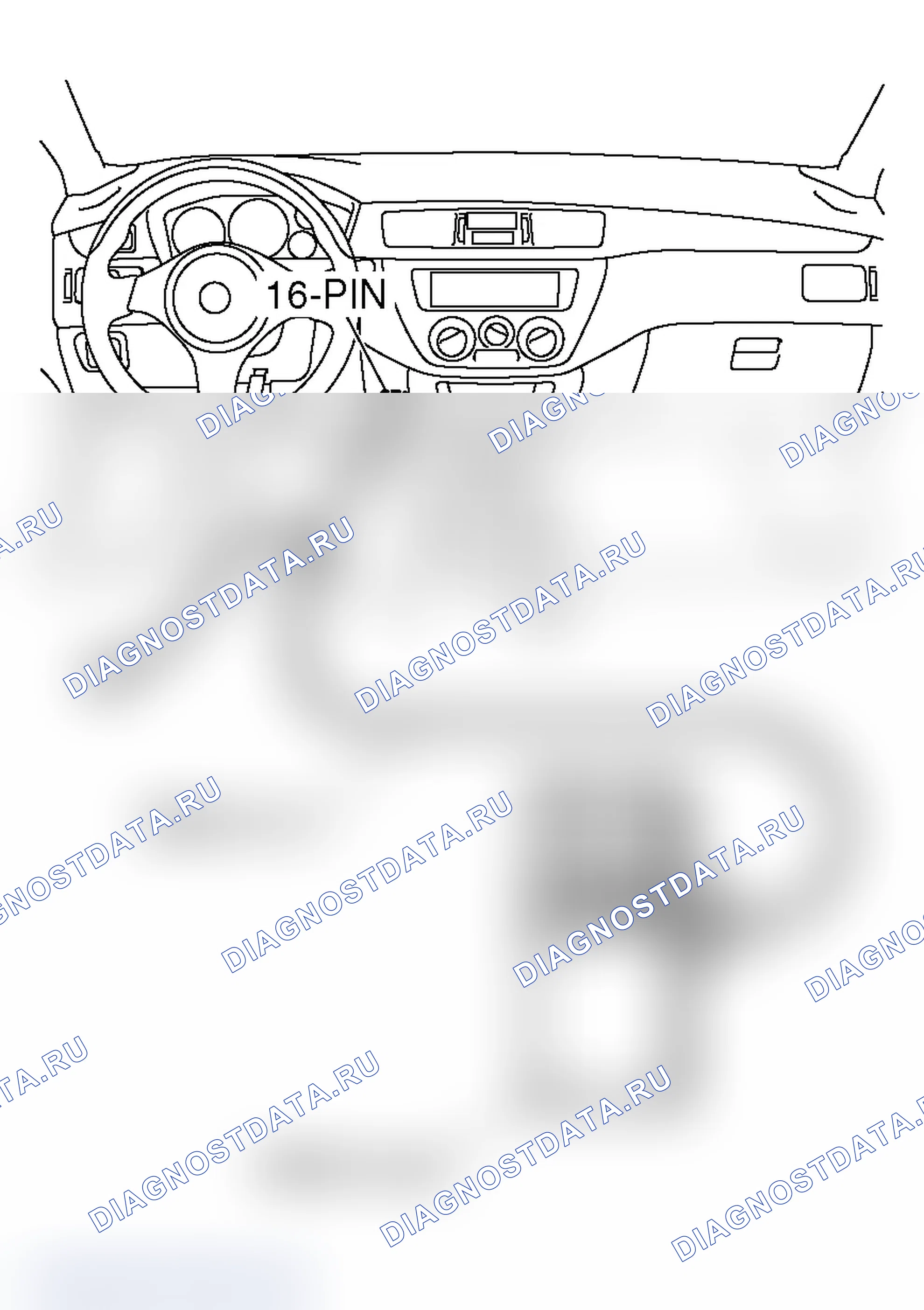 Рис. 215: ПРИ ИСПОЛЬЗОВАНИИ СПЕЦИАЛЬНОГО ИНСТРУМЕНТА MB991824 (V.C.I.). Mitsubishi Lancer Ralliart IX рестайлинг