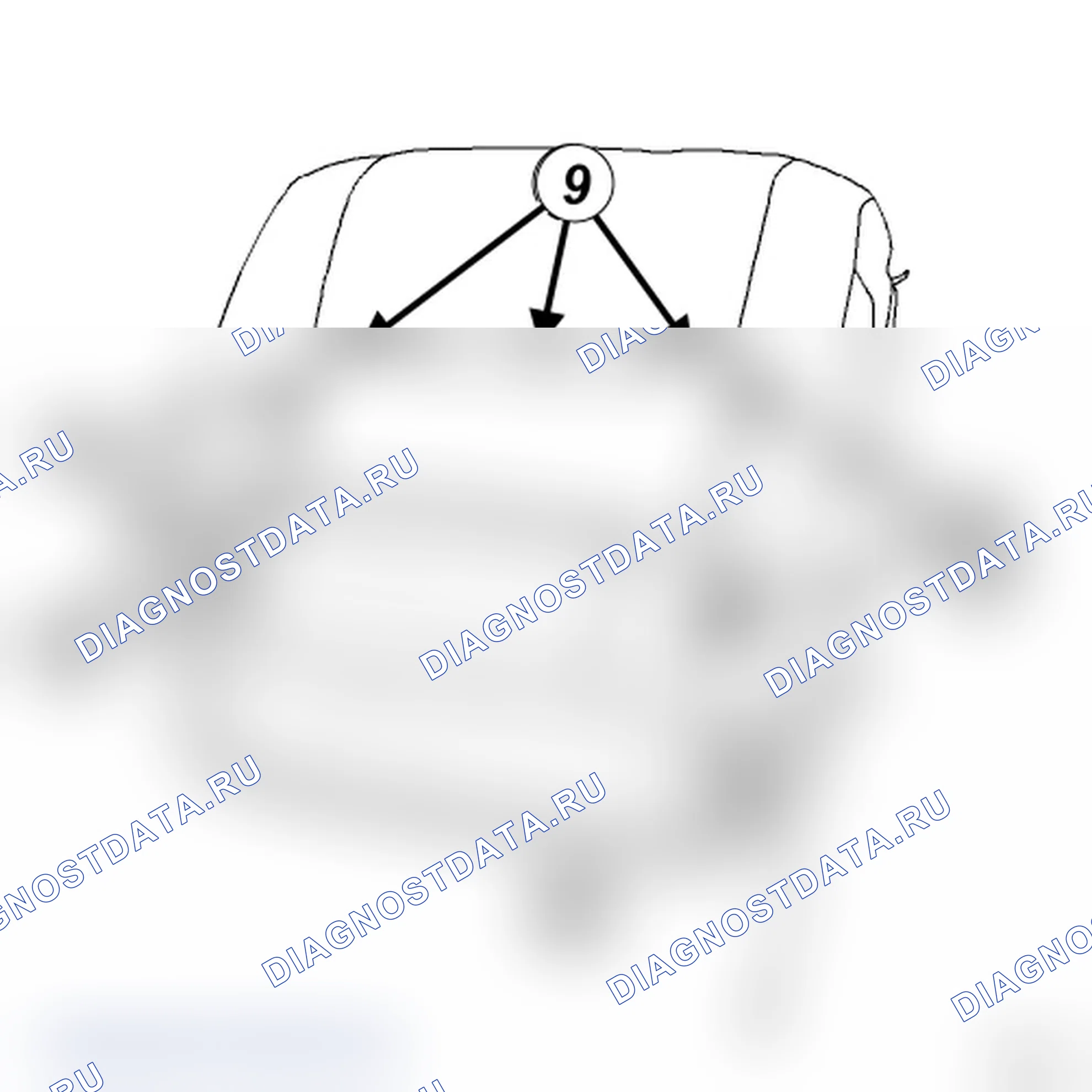 Обивка спинки заднего сиденья, складывающиеся в соотношении 1/3 и 2/3. Renault Logan I