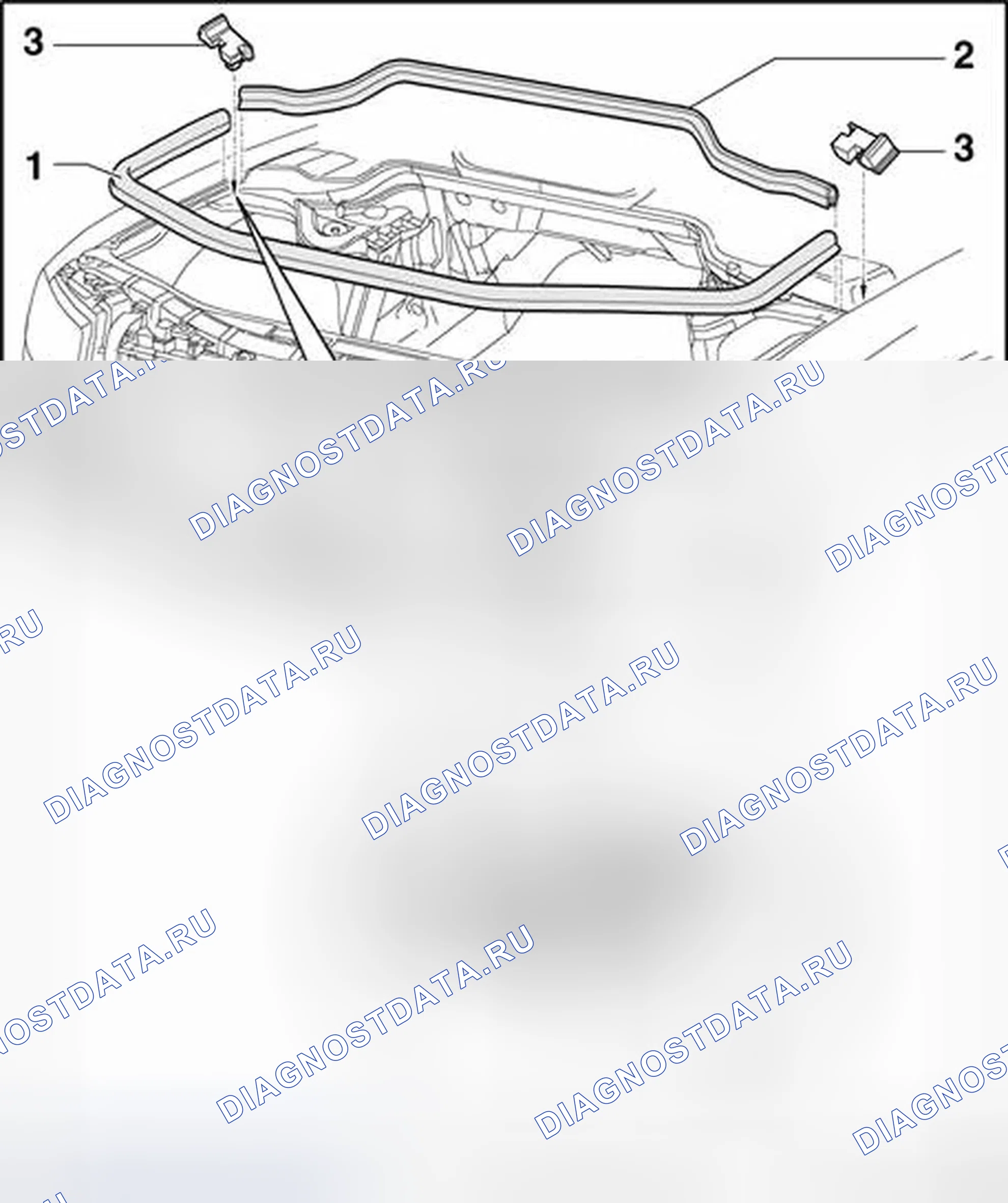 Рис. 34: Уплотнение капота. Audi A8 D3 рестайлинг 2