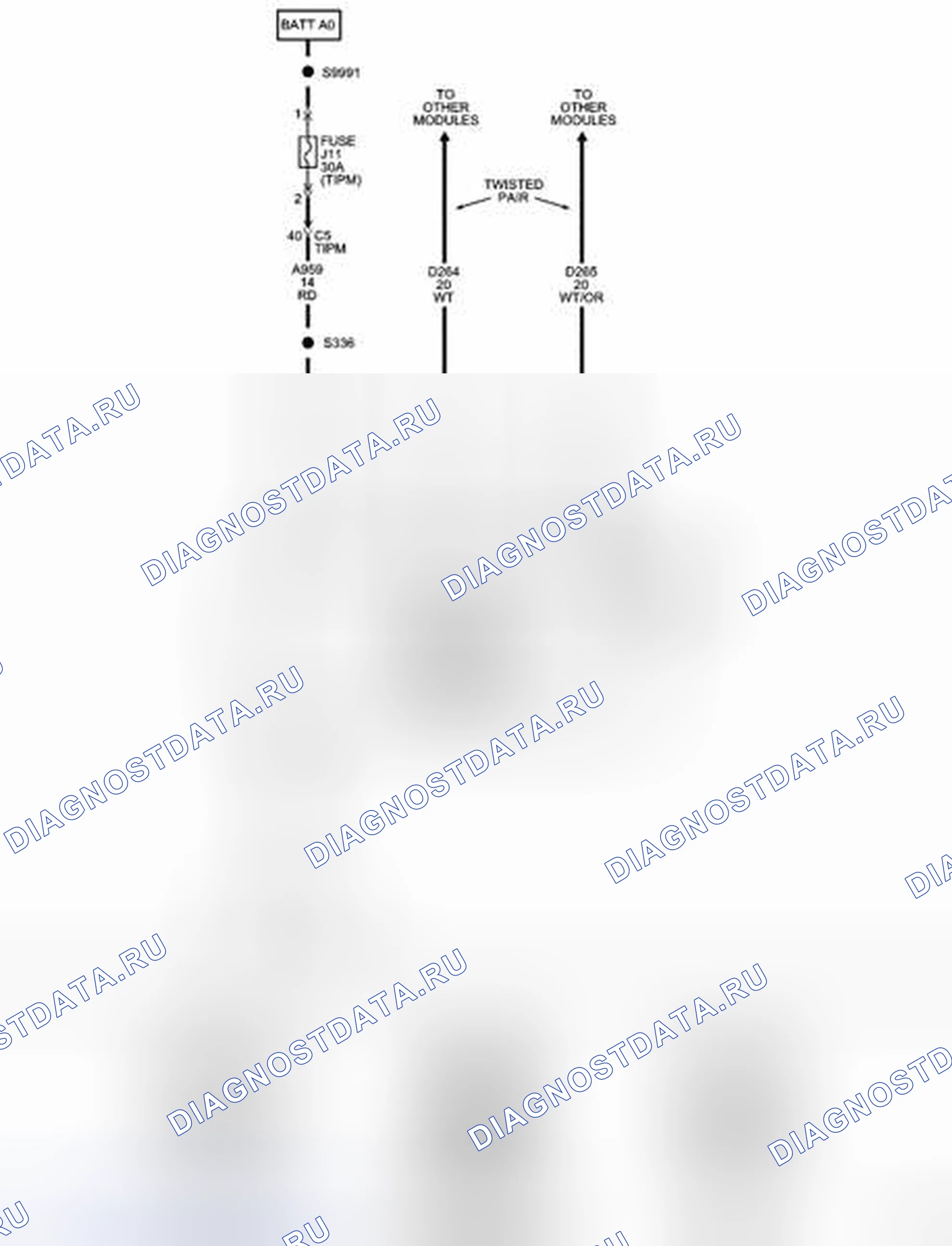 Рис. 182: Принципиальная схема. Chrysler Town & Country V