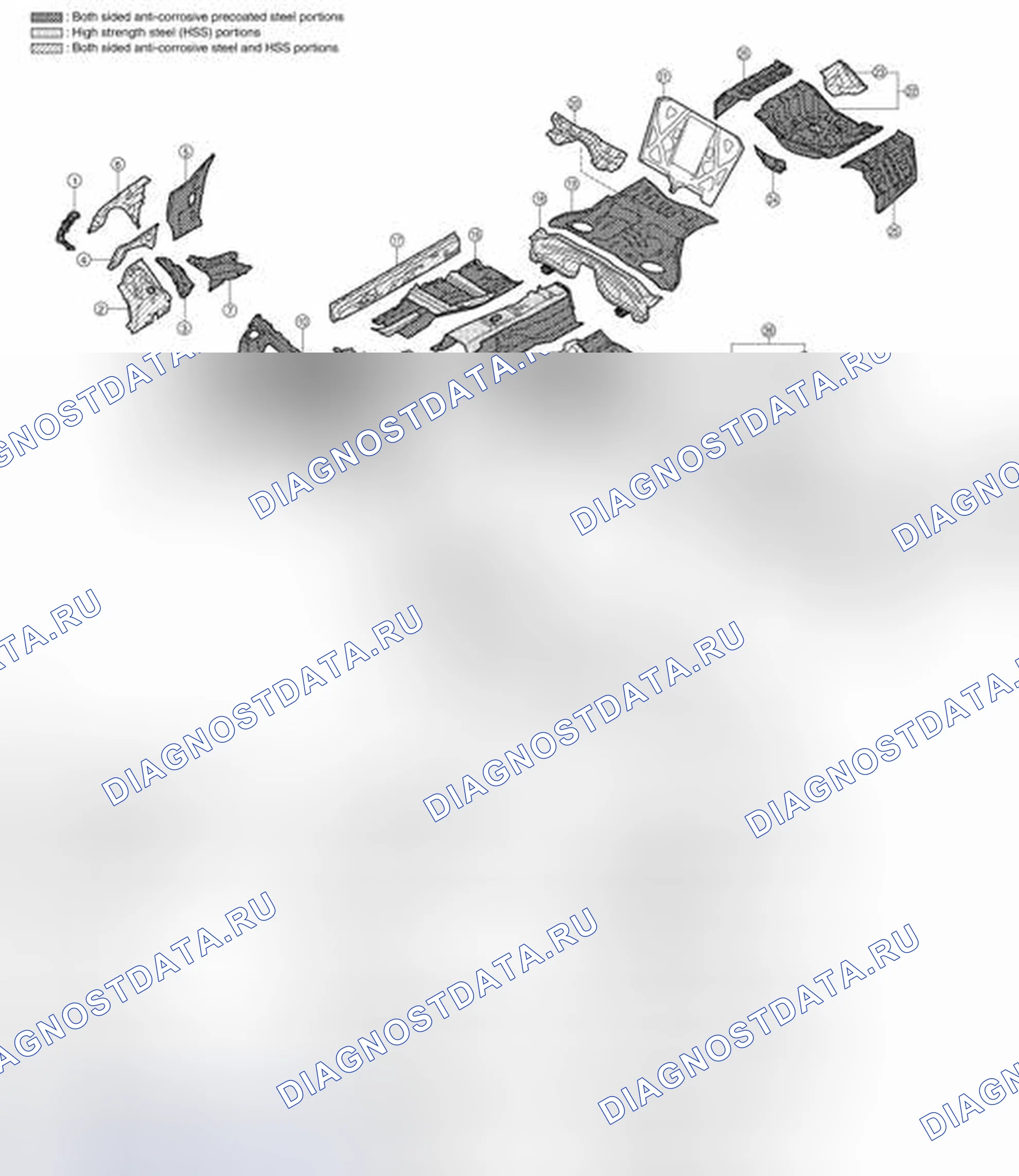 Рис. 13: Компоненты нижней части тела. Infiniti G35 IV