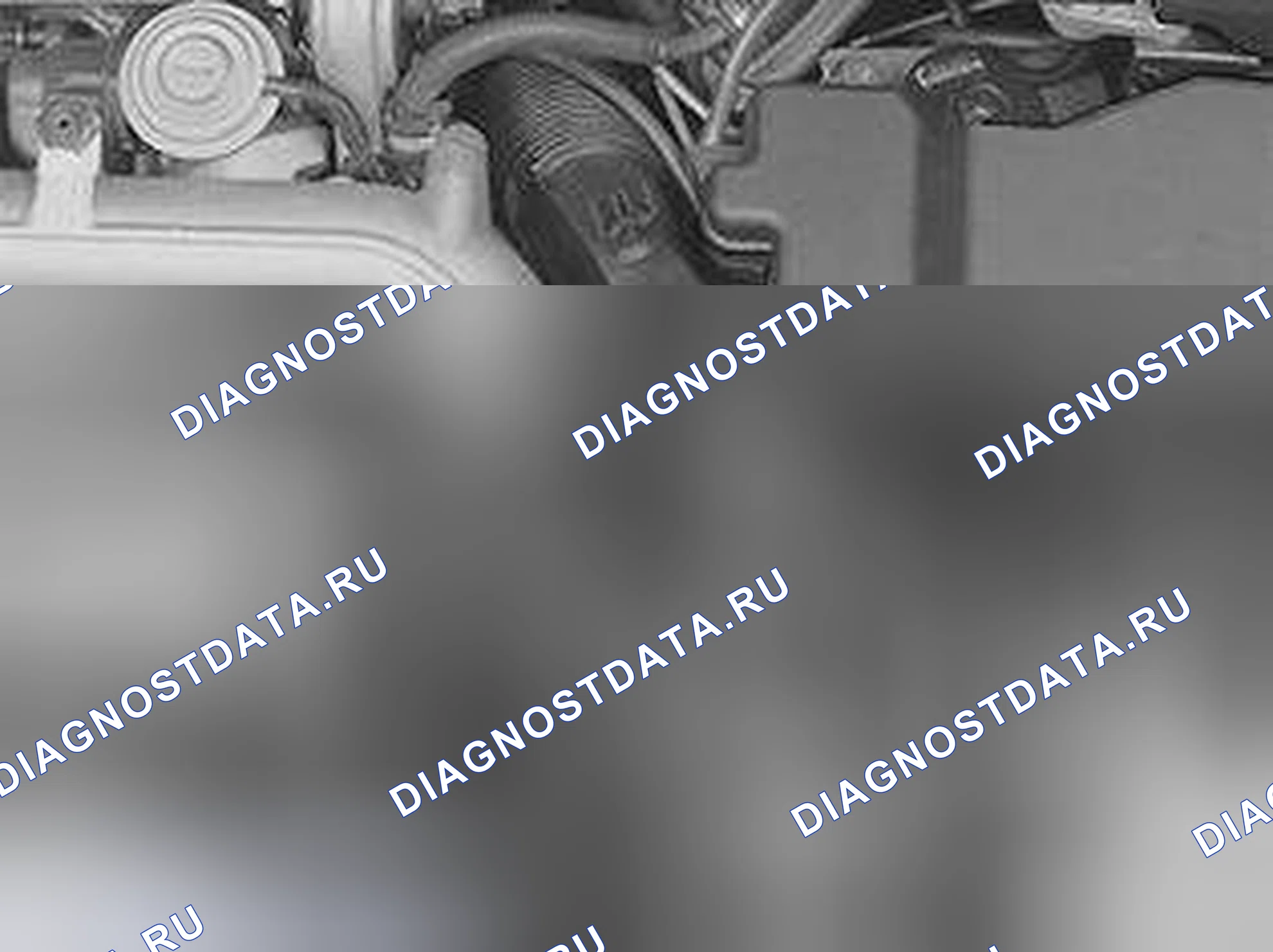 Рис. 1396: Установка воздушного шланга на турбокомпрессор (ТК) и нагнетательной линии на коллектор. Volvo S60 I